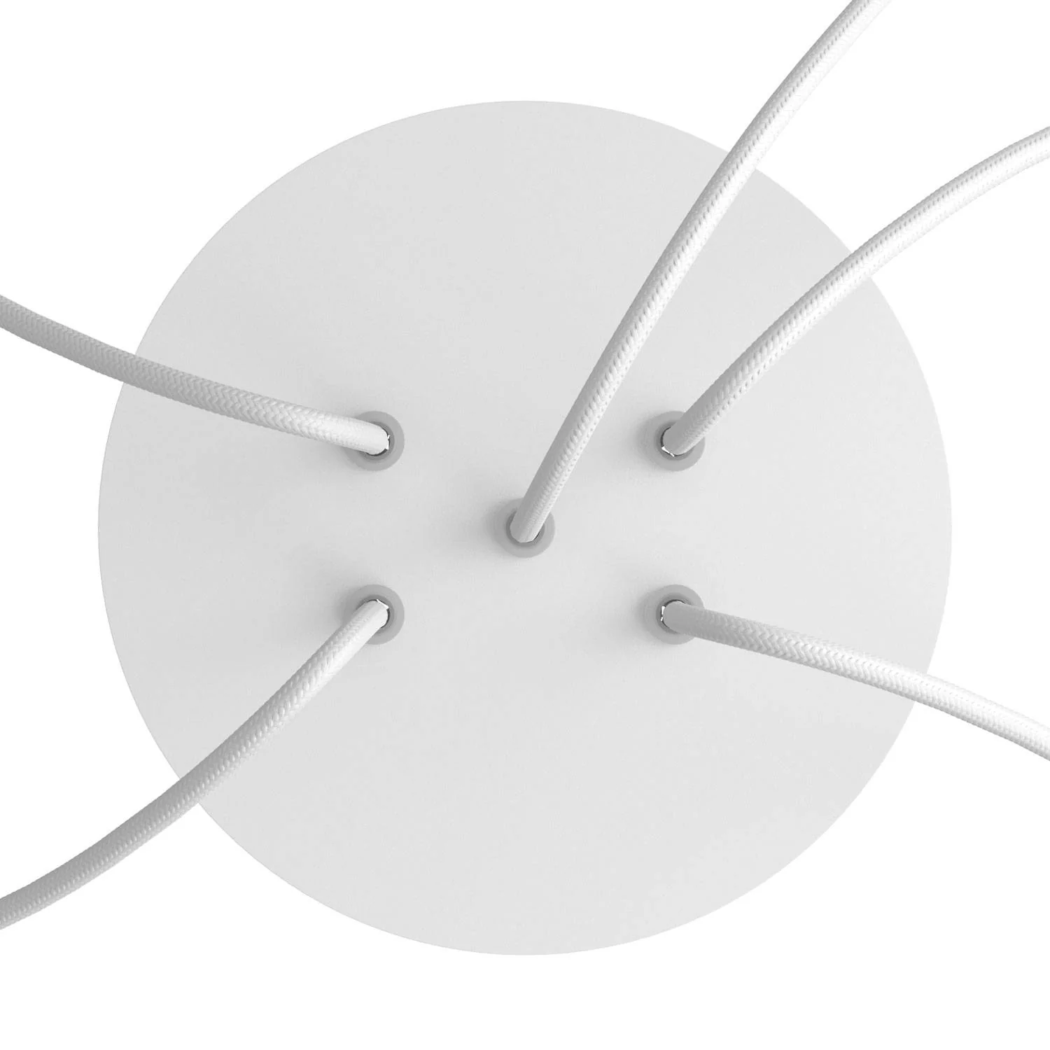 Pavillon Rose-One rond, diamètre 200 mm avec 5 trous et 4 trous latéraux - Blanc mat - Image 2
