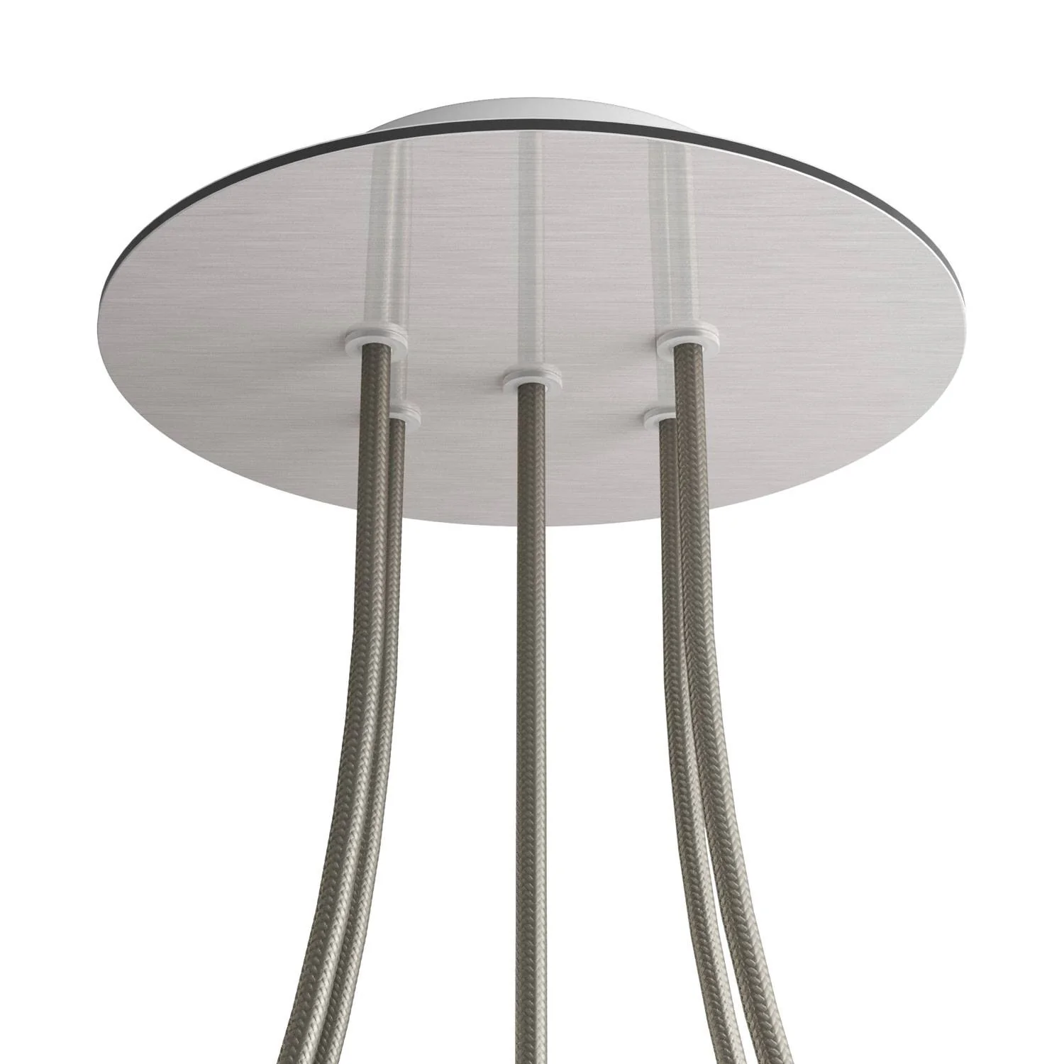 Pavillon Rose-One rond, diamètre 200 mm avec 5 trous et 4 trous latéraux - Dibond Acier satiné