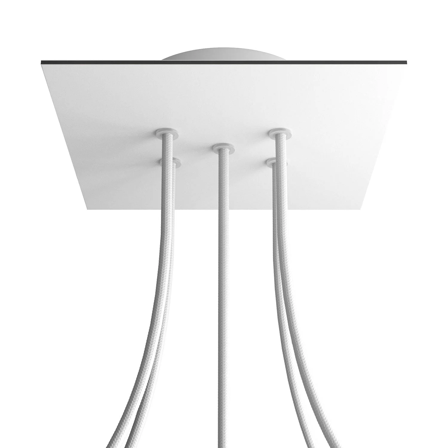 Pavillon Rose-One carré, 200 mm avec 5 trous et 4 trous latéraux - Blanc mat