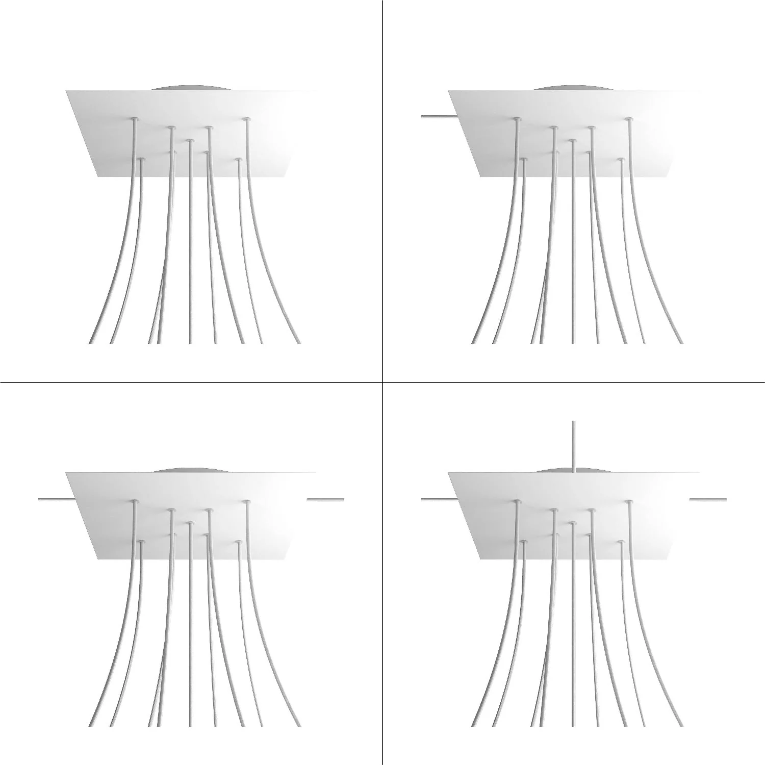Pavillon XXL Rose-One carré, 400 mm avec 9 trous en X et 4 trous latéraux - Moutarde - Image 4