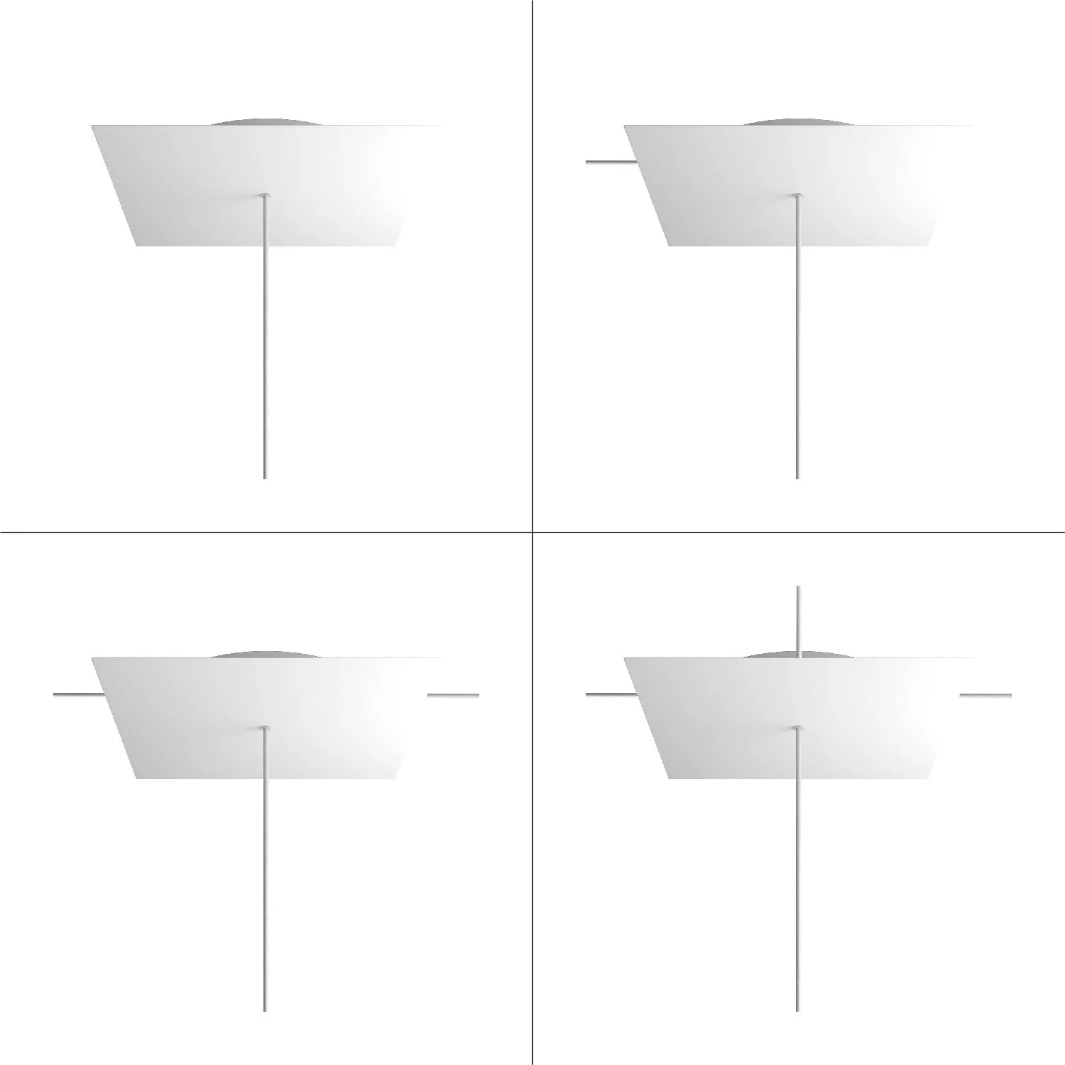 Pavillon XXL Rose-One carré, 400 mm avec 1 trou et 4 trous latéraux - Marbre Marquina - Image 4