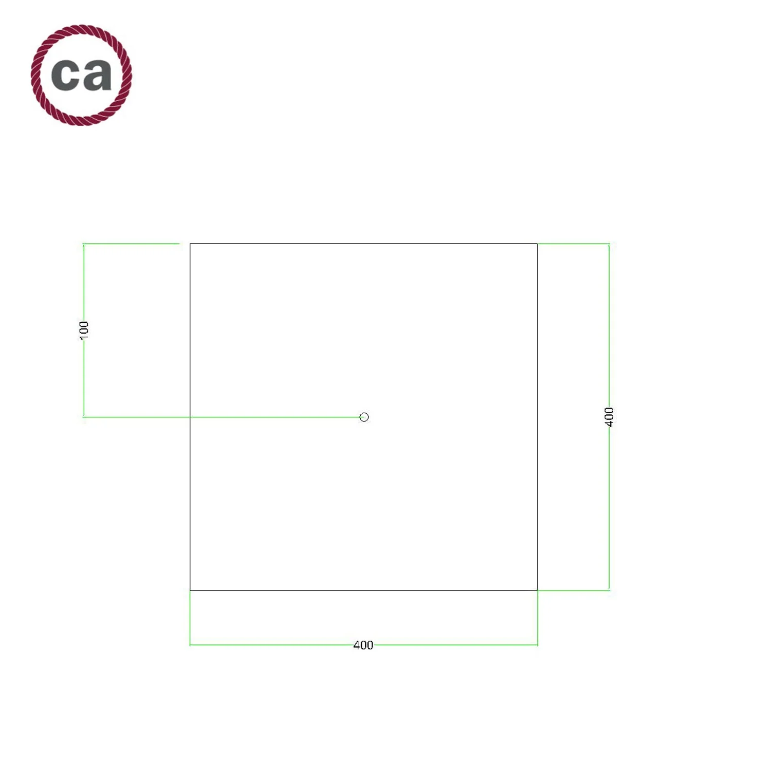 Pavillon XXL Rose-One carré, 400 mm avec 1 trou et 4 trous latéraux - Noir mat - Image 7