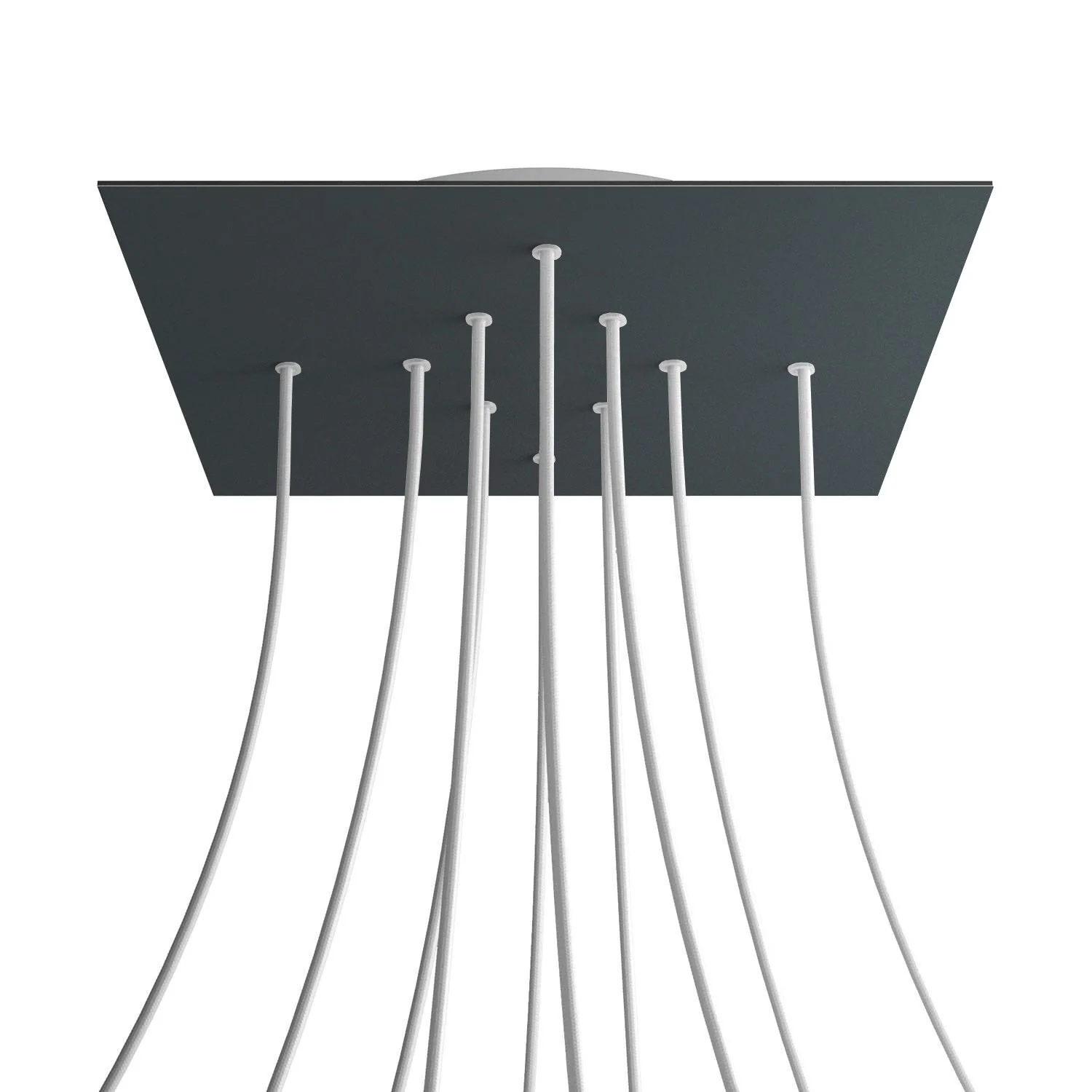 Pavillon XXL Rose-One carré, 400 mm avec 10 trous et 4 trous latéraux - Anthracite