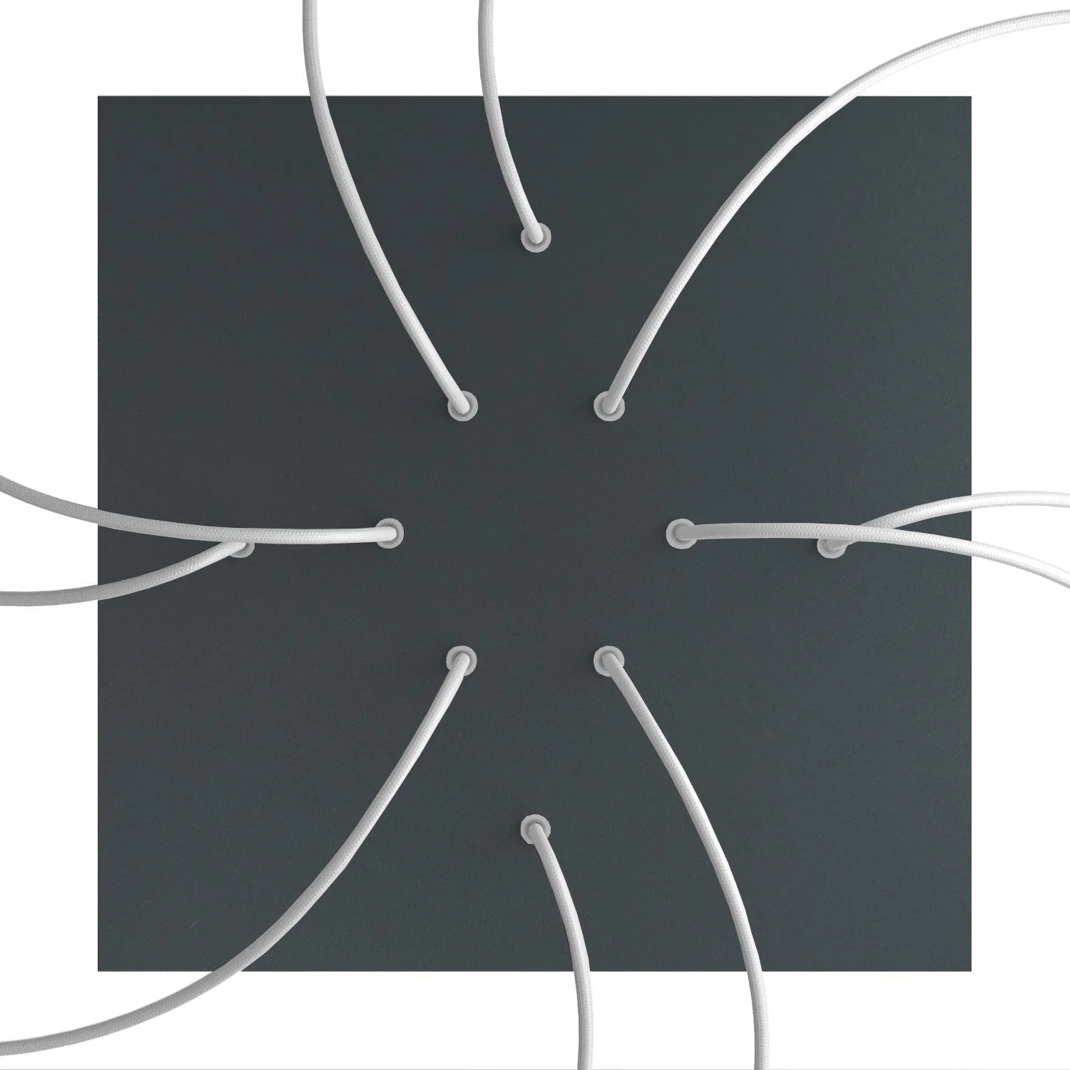 Pavillon XXL Rose-One carré, 400 mm avec 10 trous et 4 trous latéraux - Anthracite - Image 2