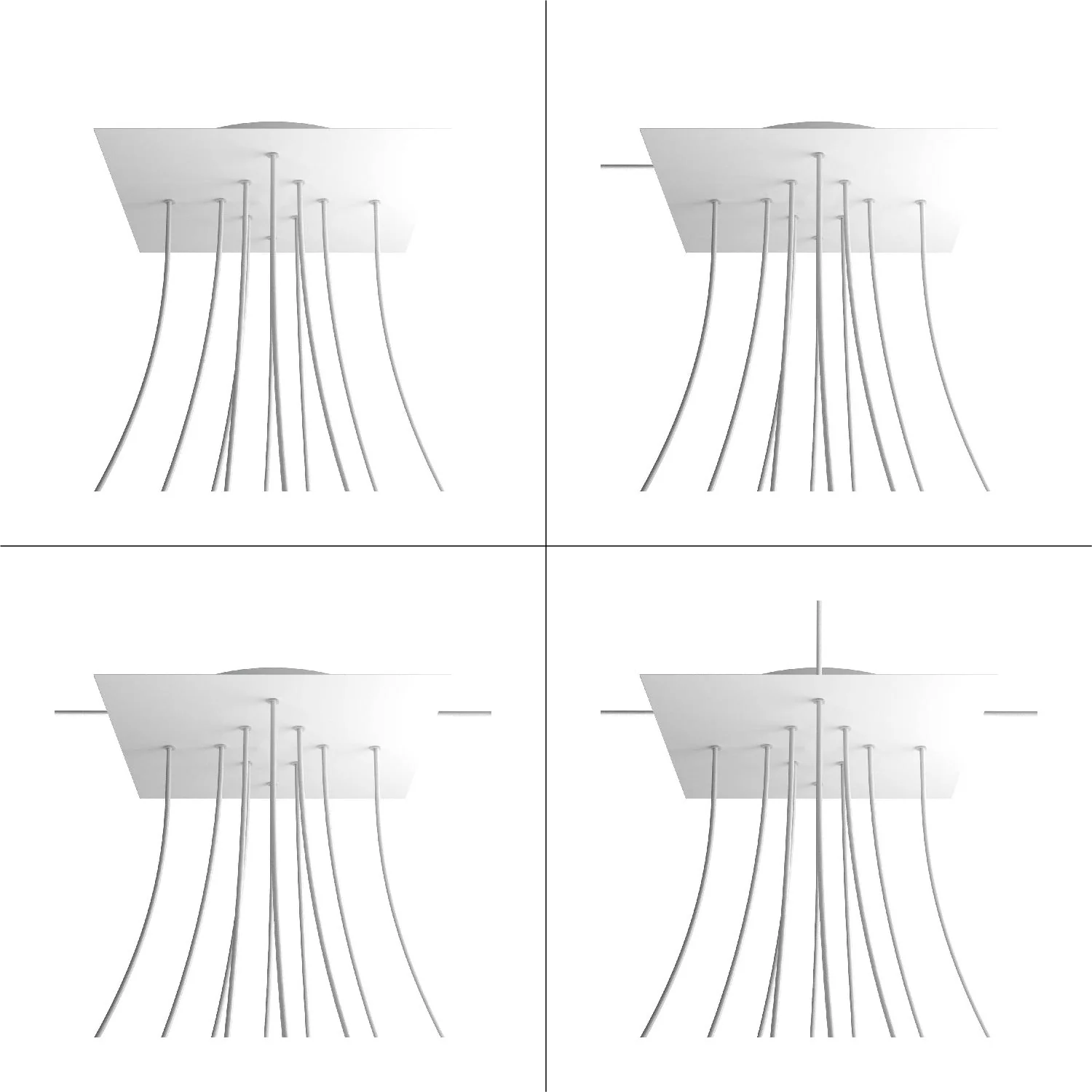 Pavillon XXL Rose-One carré, 400 mm avec 10 trous et 4 trous latéraux - Béton - Image 4