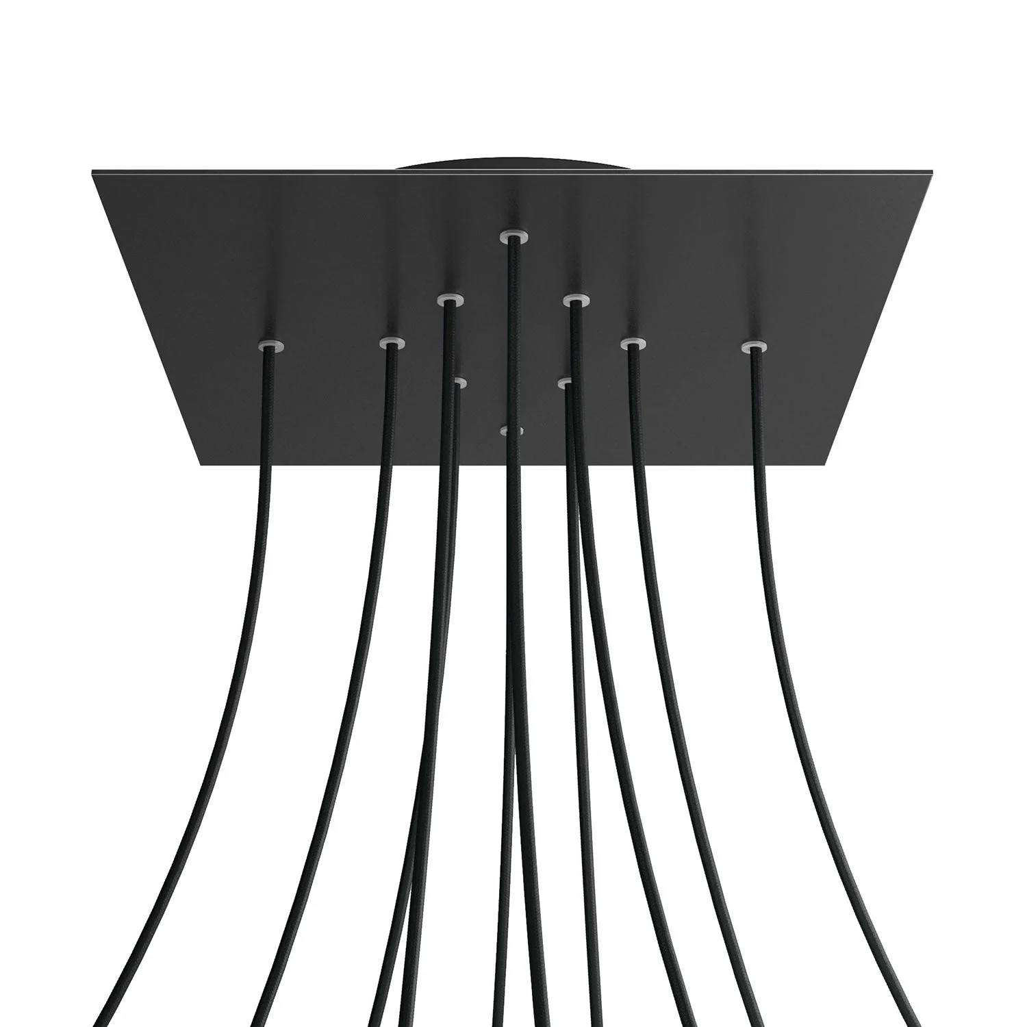 Pavillon XXL Rose-One carré, 400 mm avec 10 trous et 4 trous latéraux - Noir mat - Image 8
