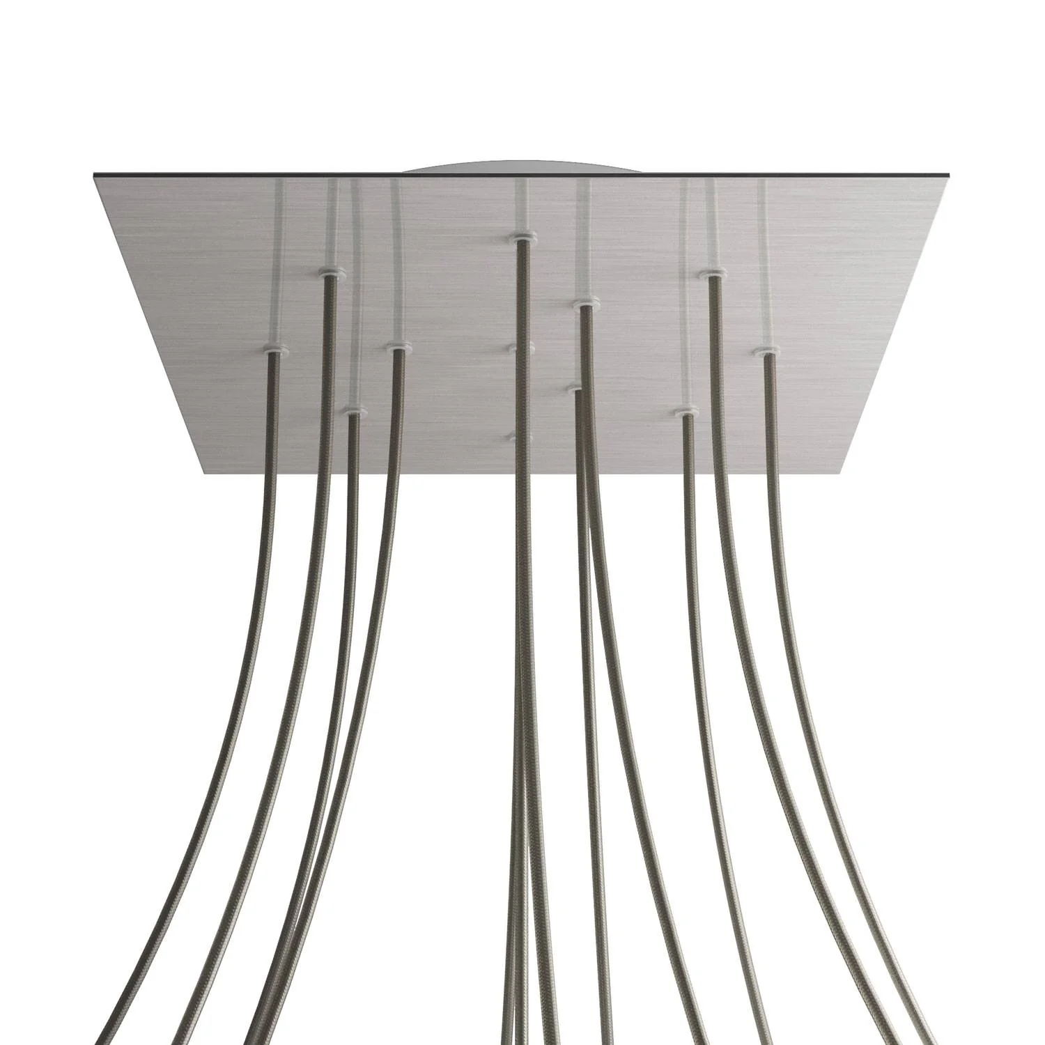 Pavillon XXL Rose-One carré, 400 mm avec 12 trous et 4 trous latéraux - Dibond Acier satiné