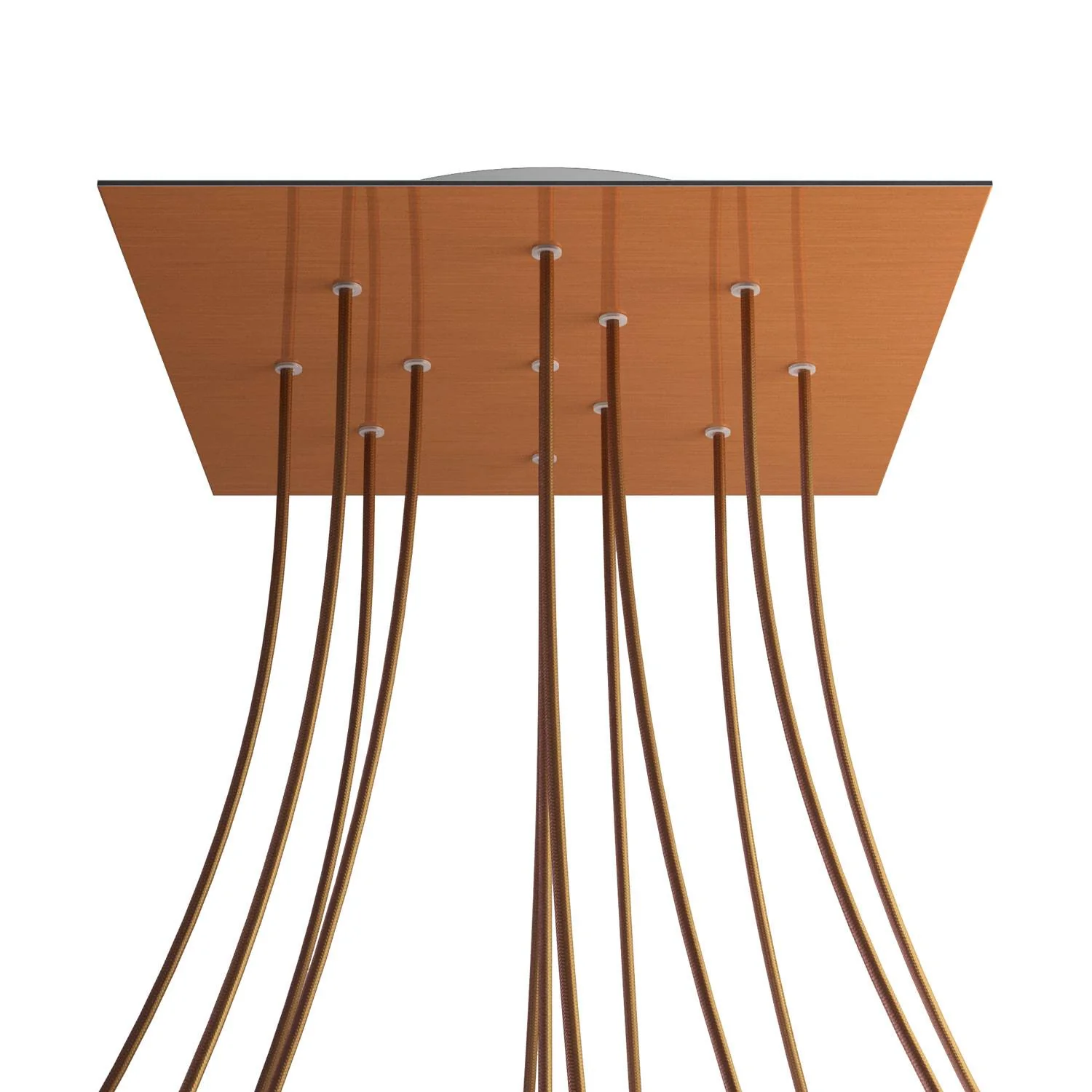 Pavillon XXL Rose-One carré, 400 mm avec 12 trous et 4 trous latéraux - Dibond cuivre satiné