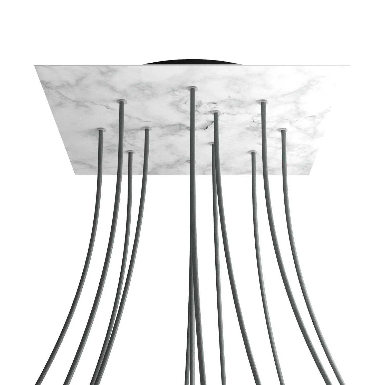 Pavillon XXL Rose-One carré, 400 mm avec 12 trous et 4 trous latéraux - Marbre de Carrare - Image 8