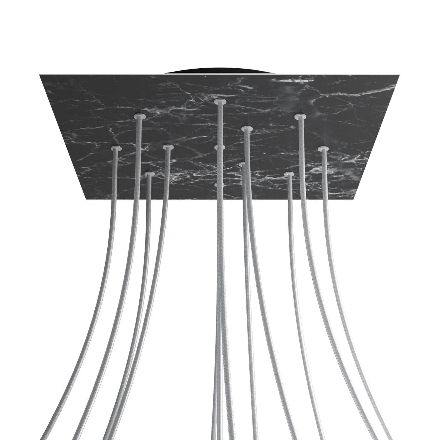 Pavillon XXL Rose-One carré, 400 mm avec 12 trous et 4 trous latéraux - Marbre Marquina - Image 8