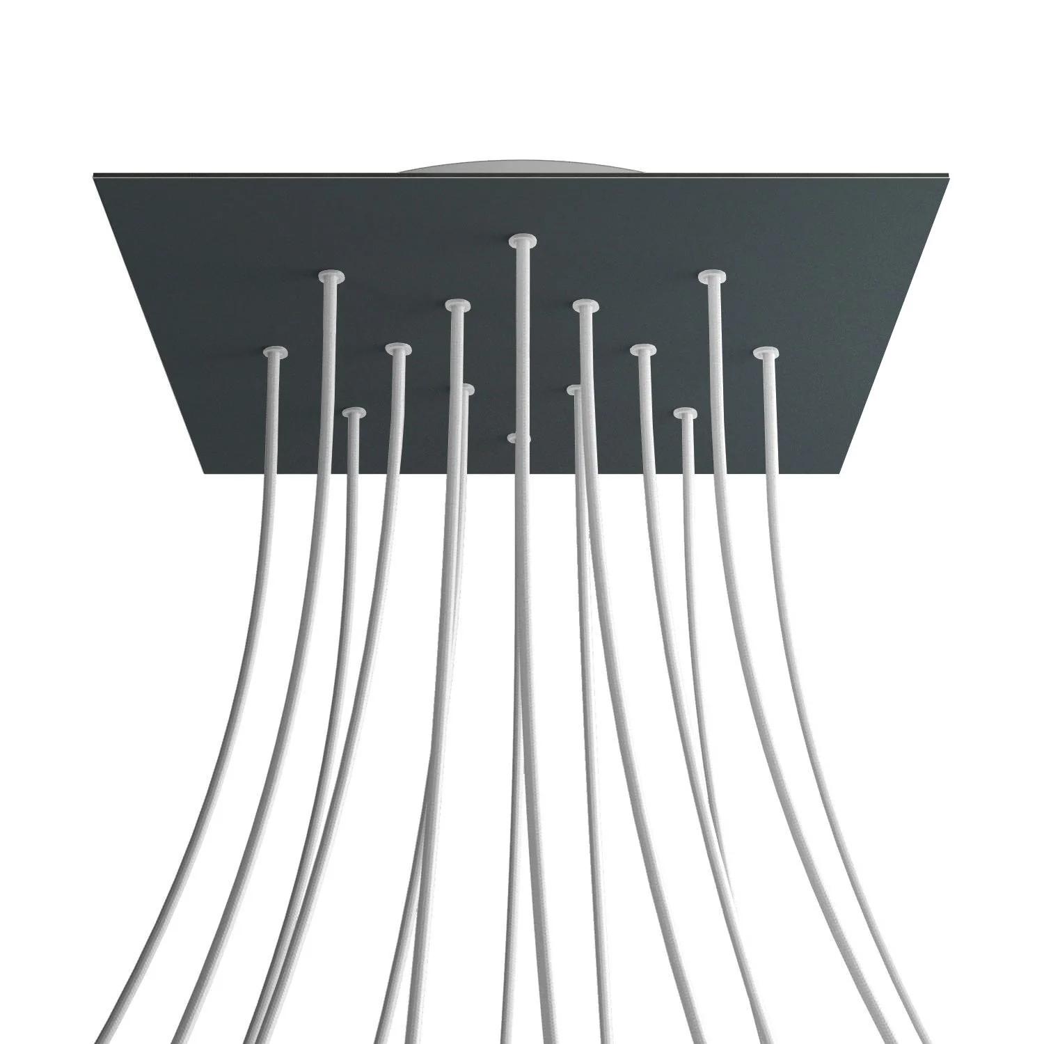 Pavillon XXL Rose-One carré, 400 mm avec 14 trous et 4 trous latéraux - Anthracite