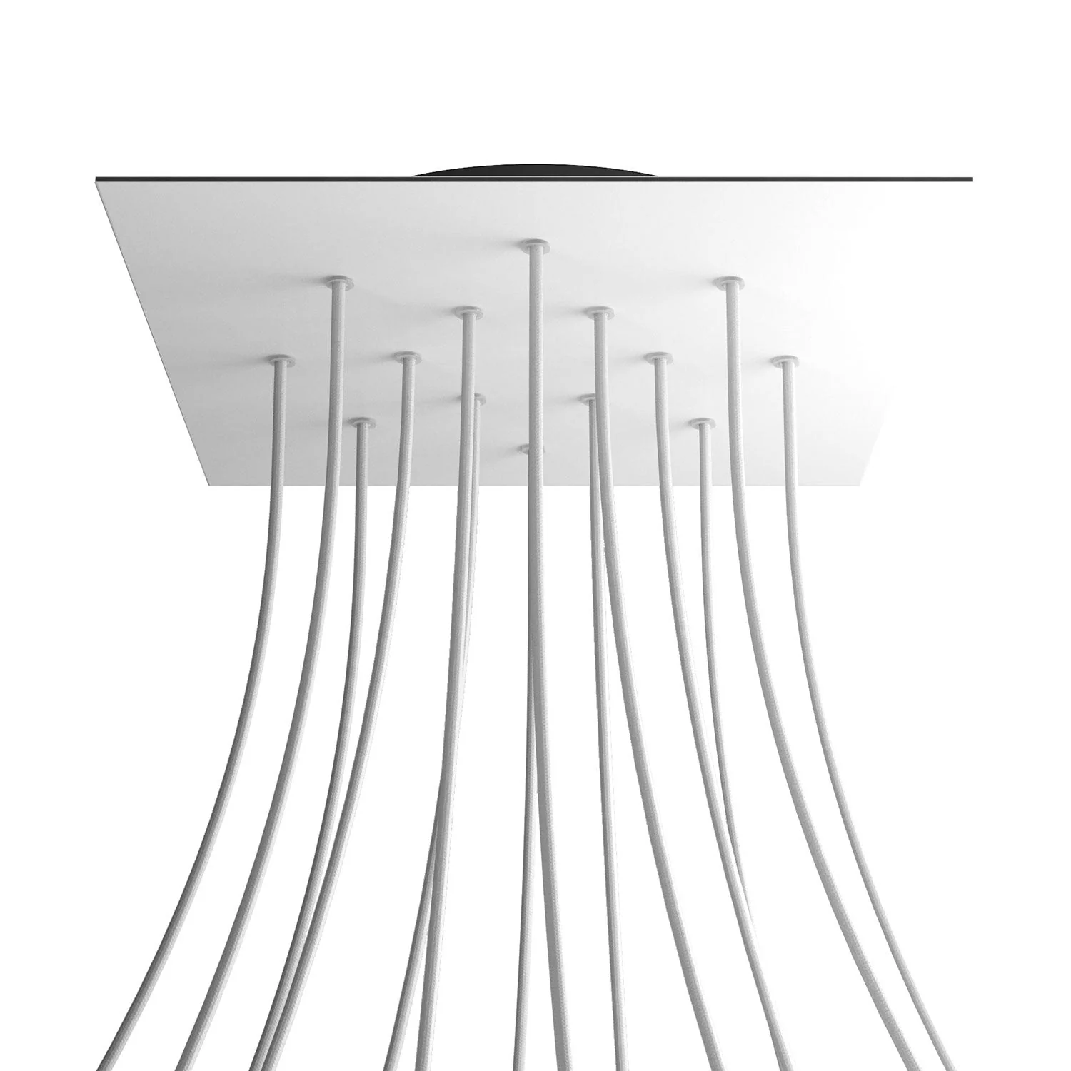 Pavillon XXL Rose-One carré, 400 mm avec 14 trous et 4 trous latéraux - Blanc mat - Image 8