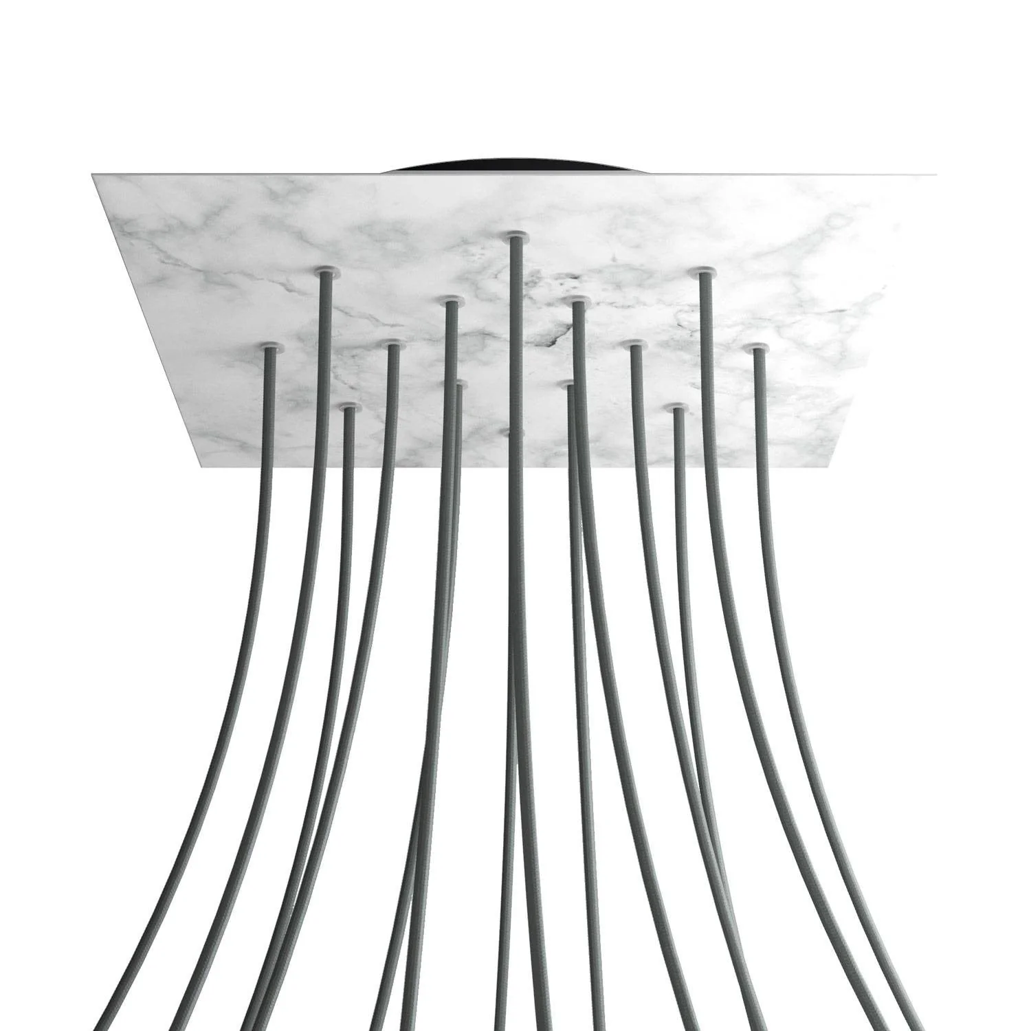 Pavillon XXL Rose-One carré, 400 mm avec 14 trous et 4 trous latéraux - Marbre de Carrare - Image 8