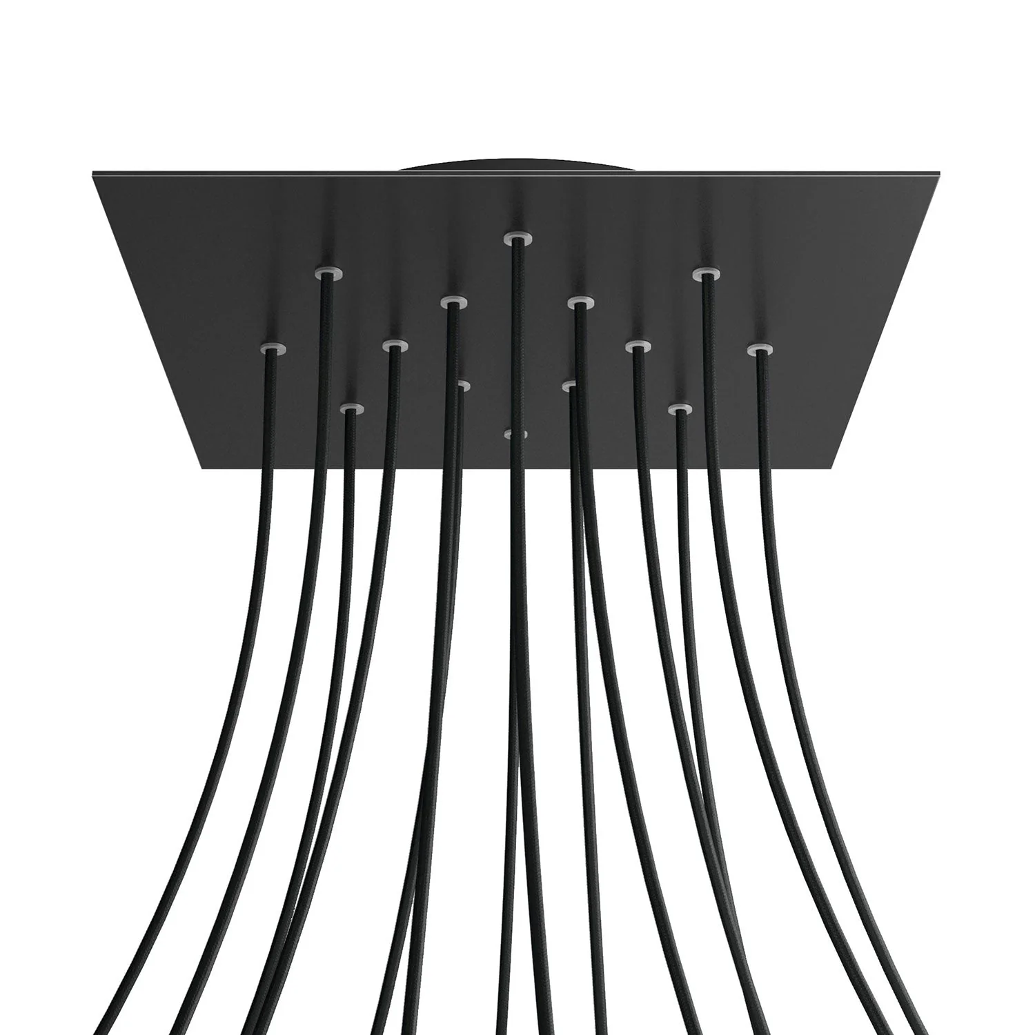 Pavillon XXL Rose-One carré, 400 mm avec 14 trous et 4 trous latéraux – Noir mat - Image 8