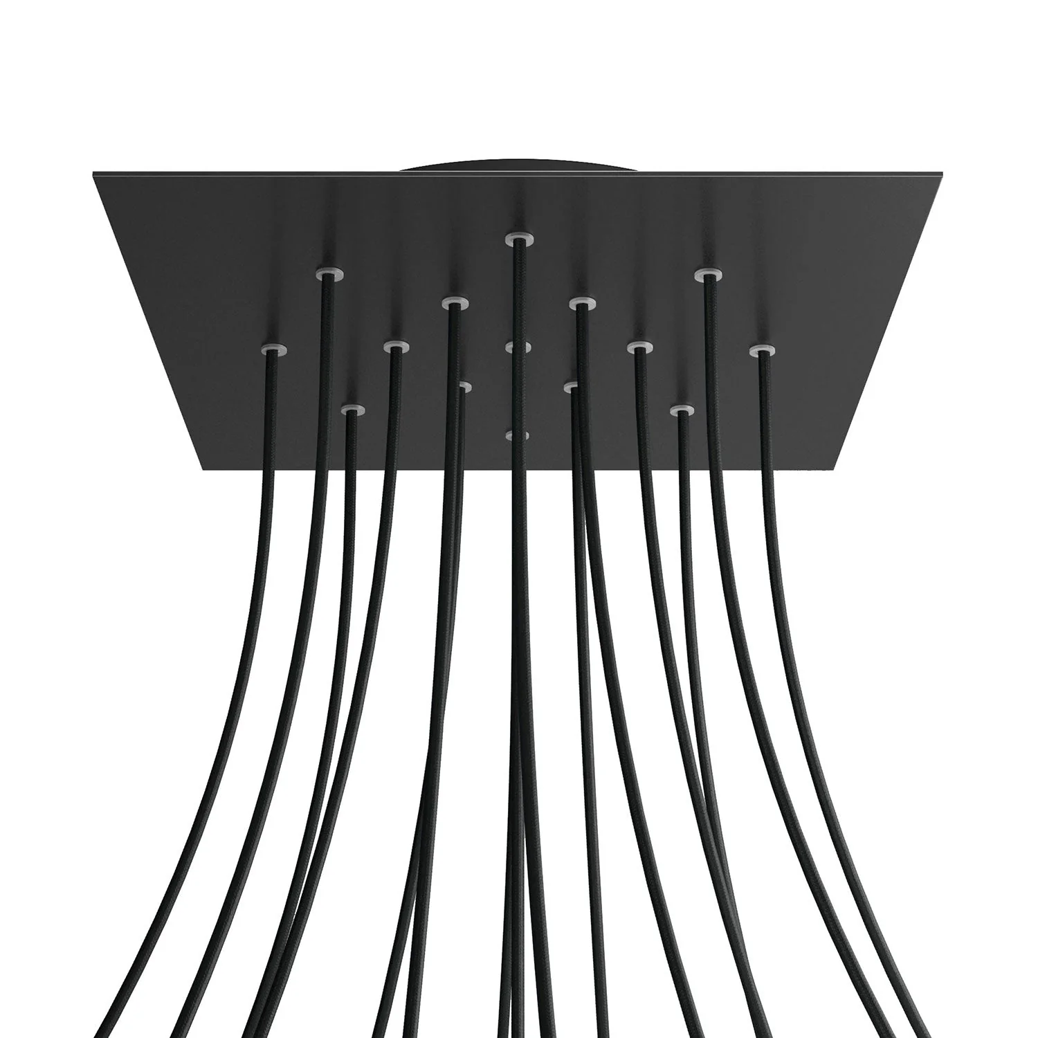 Pavillon XXL Rose-One carré, 400 mm avec 15 trous et 4 trous latéraux - Noir mat - Image 8