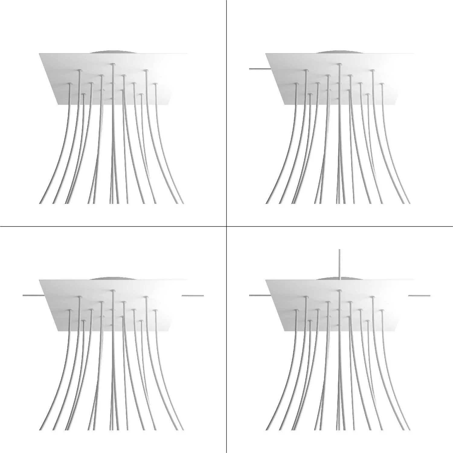 Pavillon XXL Rose-One carré, 400 mm avec 15 trous et 4 trous latéraux - Pétrole - Image 4