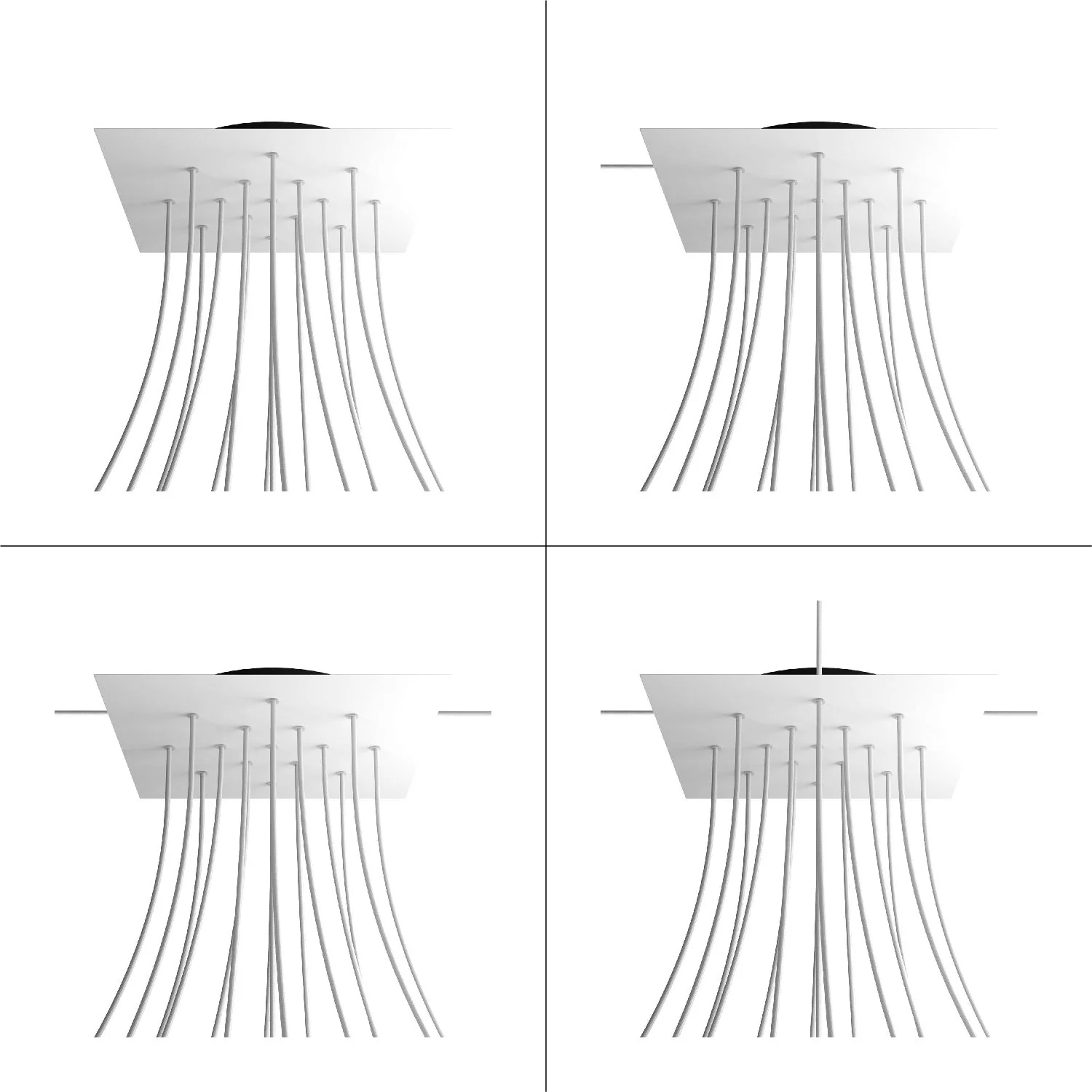 Pavillon XXL Rose-One carré, 400 mm avec 15 trous et 4 trous latéraux - Pétrole - Image 9