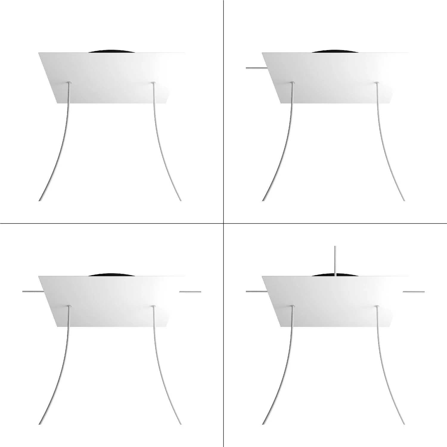 Pavillon XXL Rose-One carré, 400 mm avec 2 trous et 4 trous latéraux - Pétrole - Image 9
