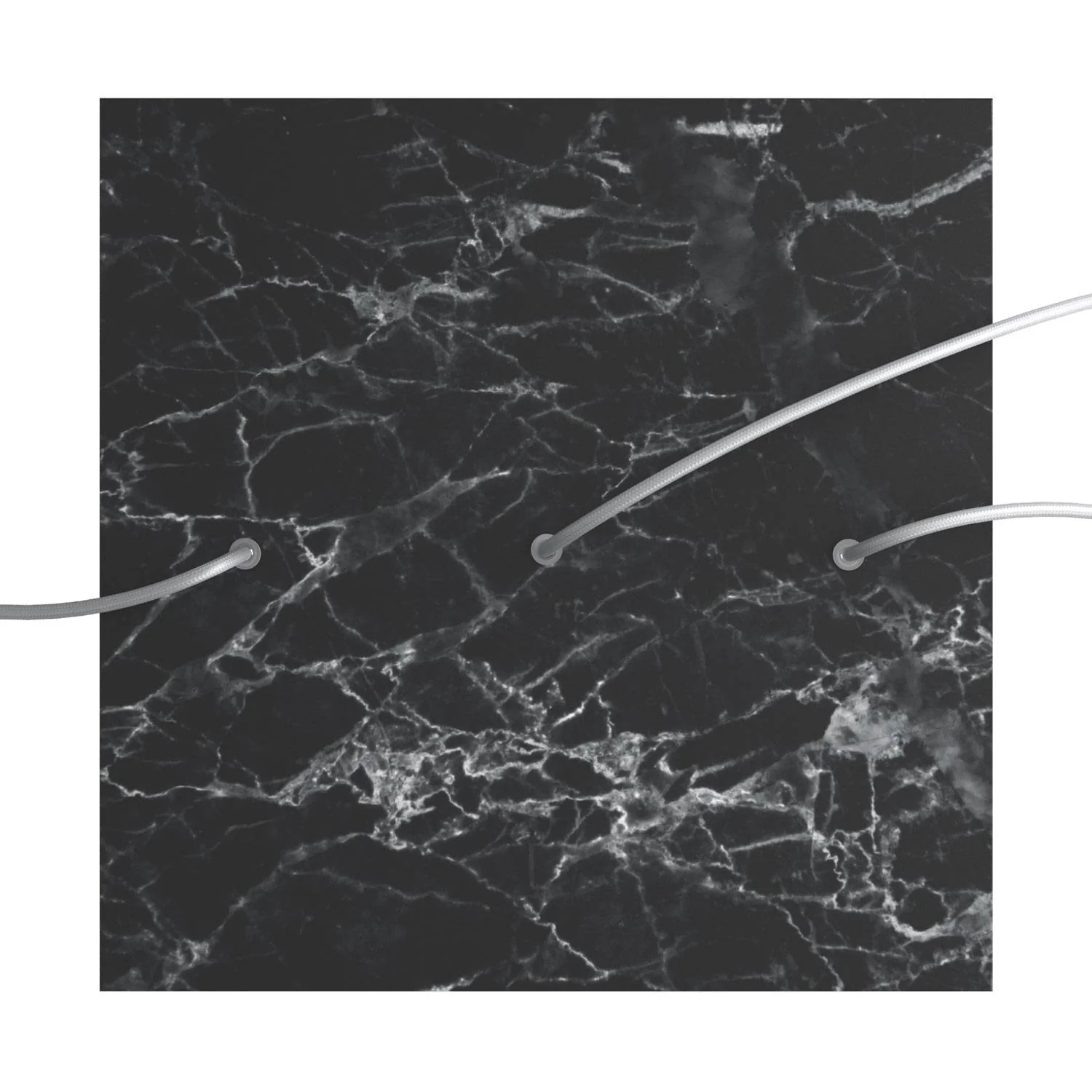 Pavillon XXL Rose-One carré, 400 mm avec 3 trous en ligne et 4 trous latéraux - Marbre Marquina - Image 2