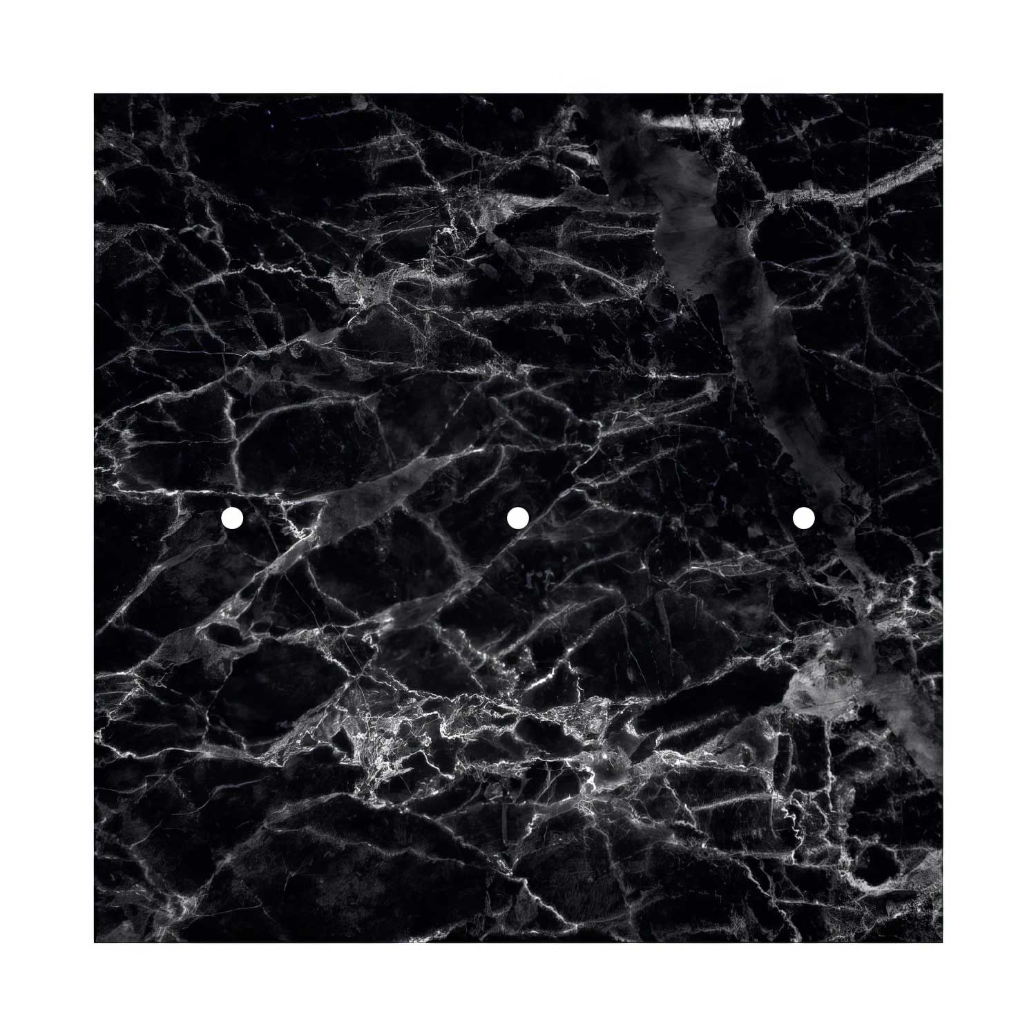 Pavillon XXL Rose-One carré, 400 mm avec 3 trous en ligne et 4 trous latéraux - Marbre Marquina - Image 3