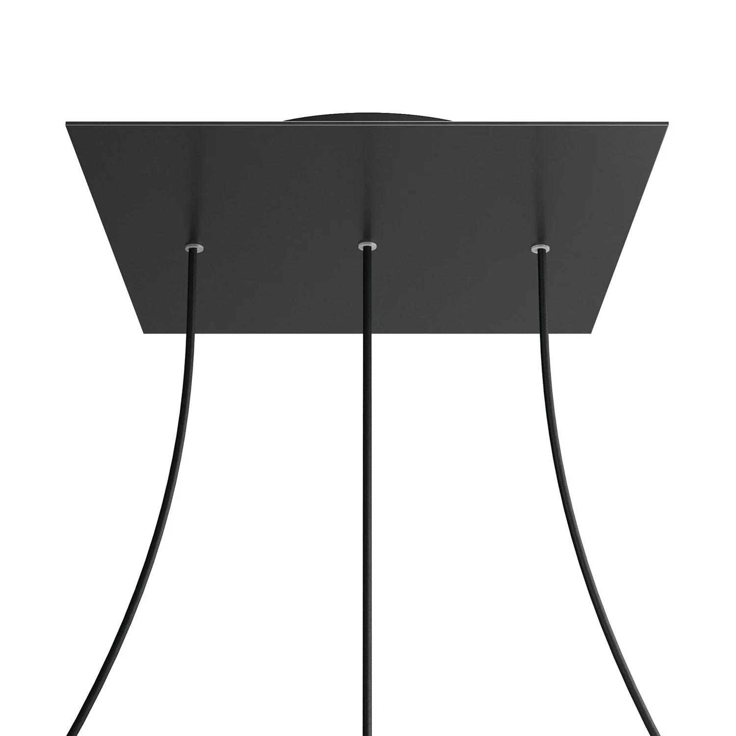 Pavillon XXL Rose-One carré, 400 mm avec 3 trous en ligne et 4 trous latéraux - Noir mat - Image 8