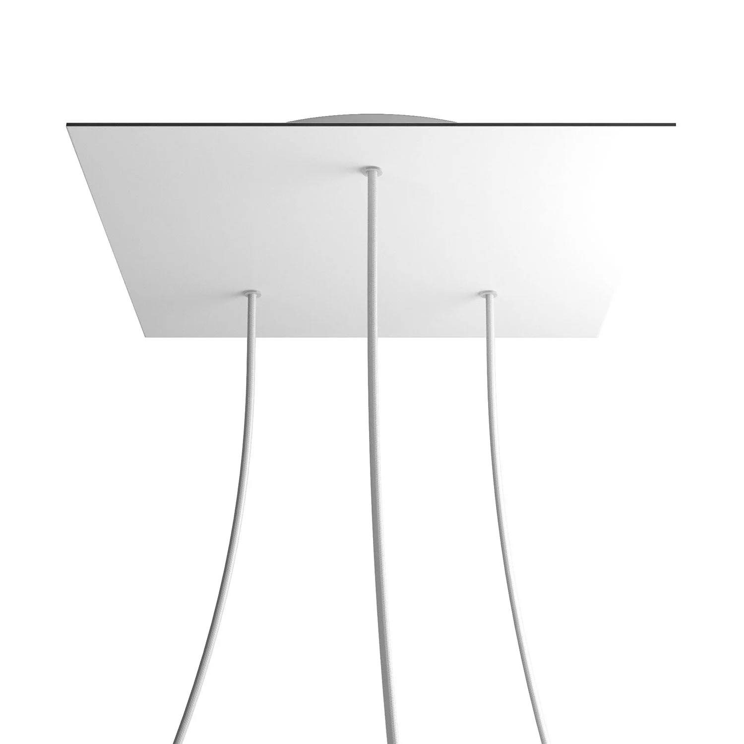 Pavillon XXL Rose-One carré, 400 mm avec 3 trous et 4 trous latéraux - Blanc mat