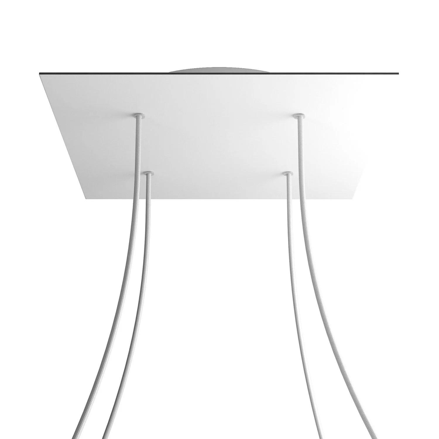 Pavillon XXL Rose-One carré, 400 mm avec 4 trous et 4 trous latéraux - Blanc mat