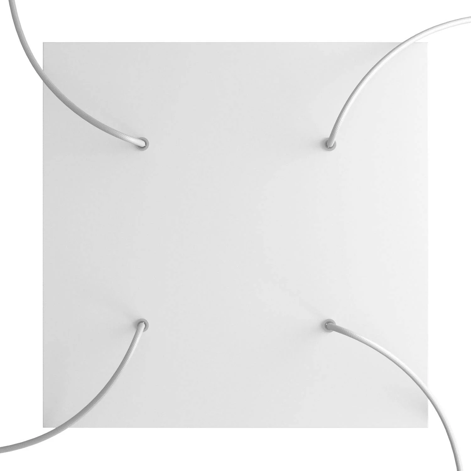 Pavillon XXL Rose-One carré, 400 mm avec 4 trous et 4 trous latéraux - Blanc mat - Image 2