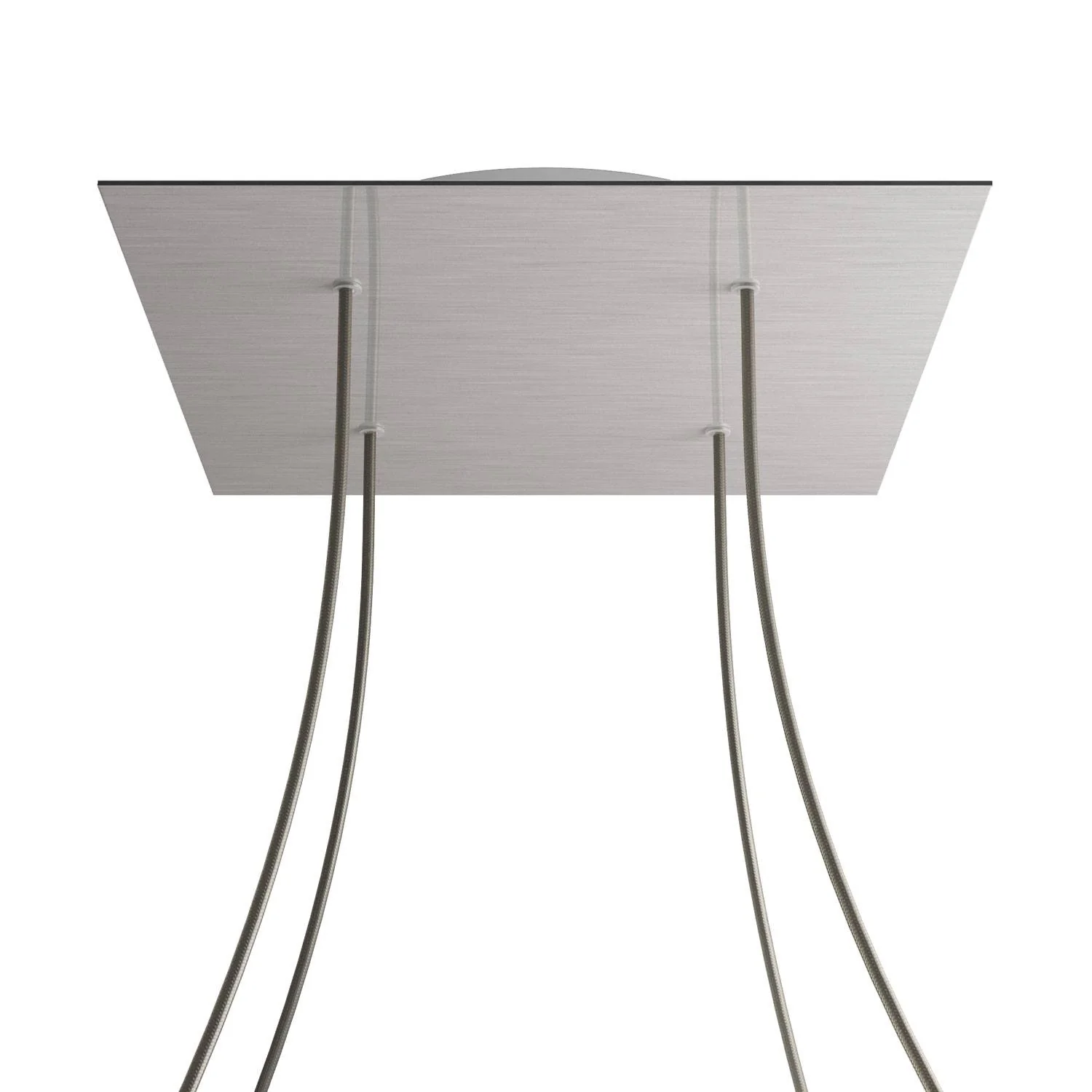 Pavillon XXL Rose-One carré, 400 mm avec 4 trous et 4 trous latéraux - Dibond acier satiné