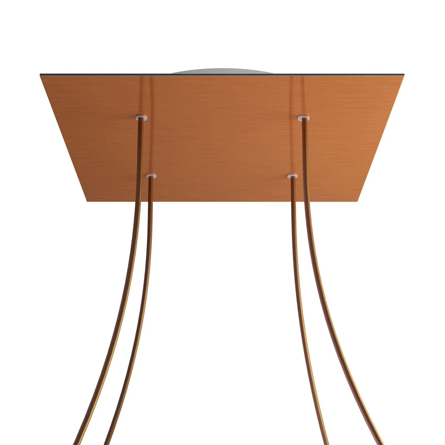 Pavillon XXL Rose-One carré, 400 mm avec 4 trous et 4 trous latéraux - Dibond Cuivre satiné