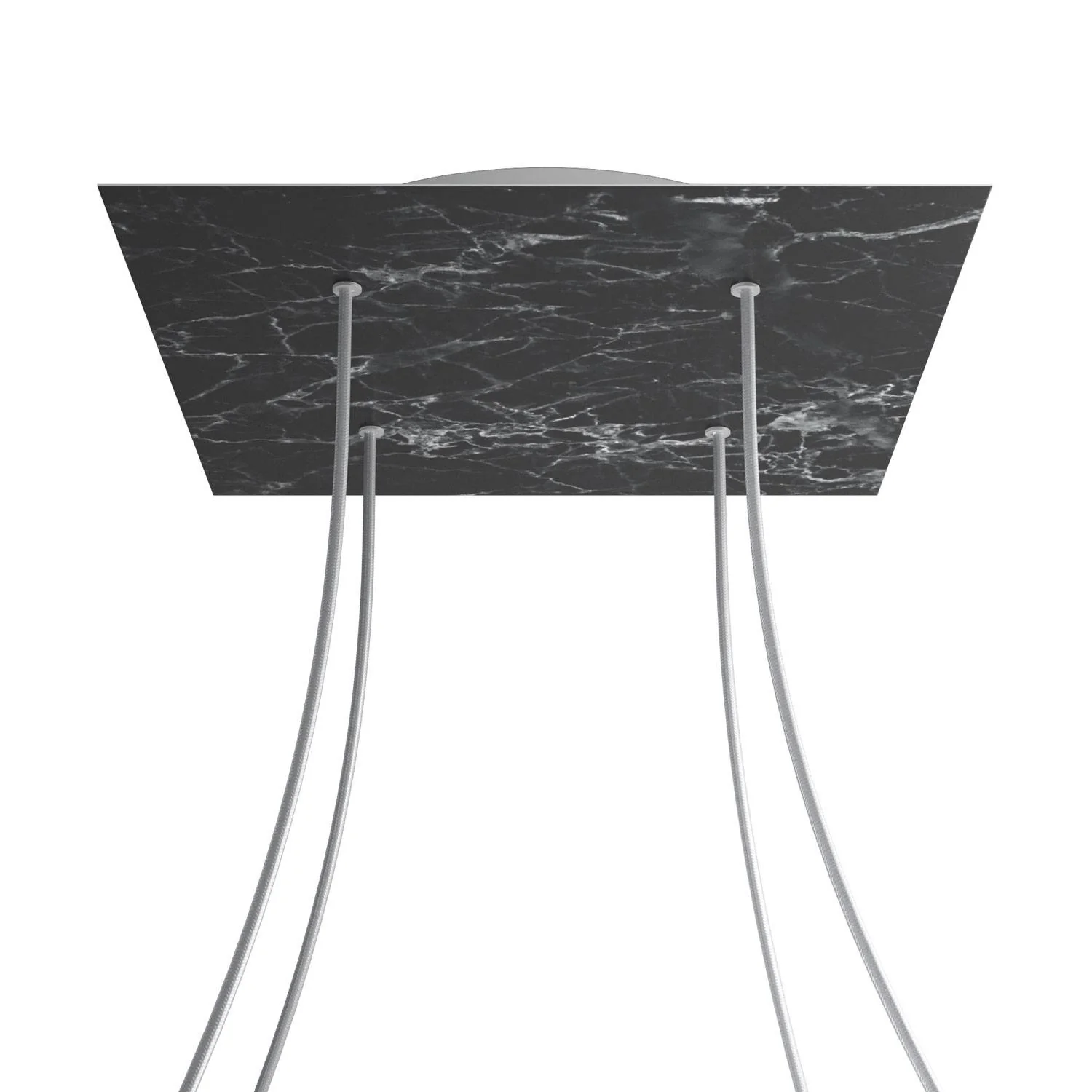 Pavillon XXL Rose-One carré, 400 mm avec 4 trous et 4 trous latéraux - Marbre Marquina