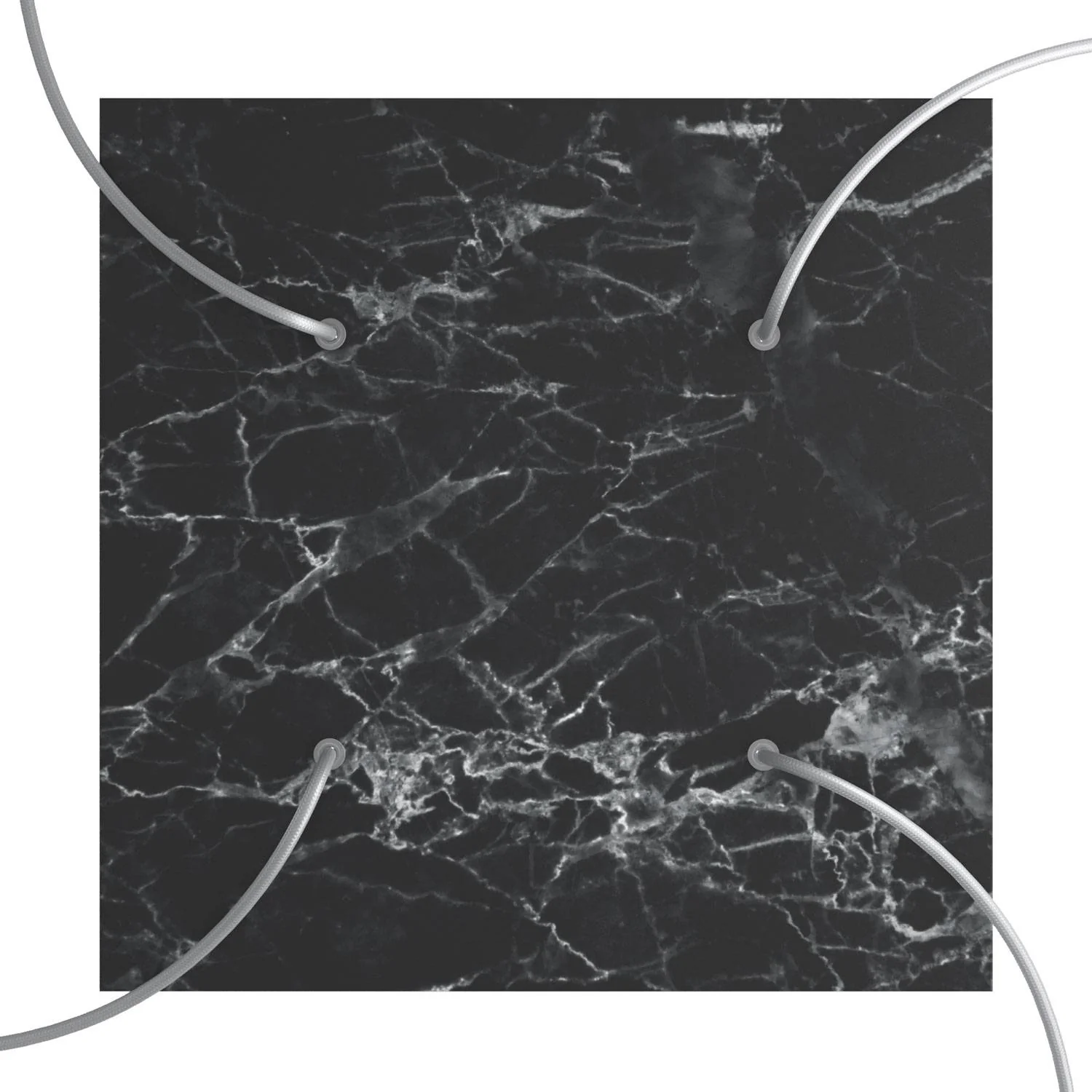 Pavillon XXL Rose-One carré, 400 mm avec 4 trous et 4 trous latéraux - Marbre Marquina - Image 2