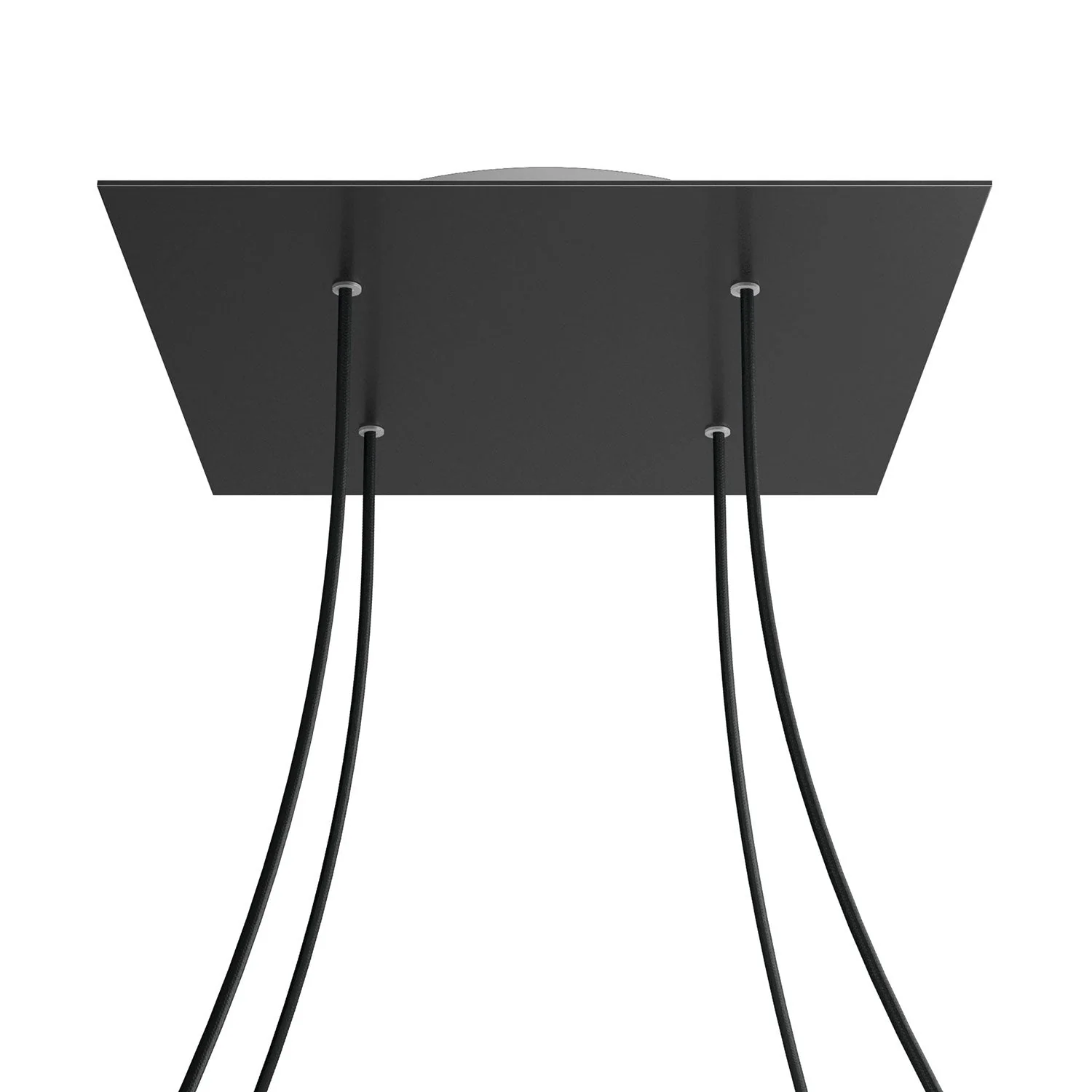 Pavillon XXL Rose-One carré, 400 mm avec 4 trous et 4 trous latéraux - Noir mat