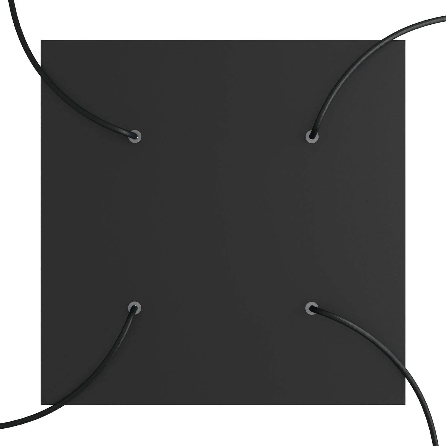 Pavillon XXL Rose-One carré, 400 mm avec 4 trous et 4 trous latéraux - Noir mat - Image 2