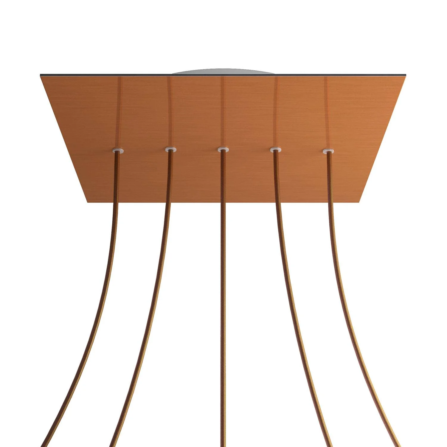 Pavillon XXL Rose-One carré, 400 mm avec 5 trous en ligne et 4 trous latéraux - Dibond cuivre satiné
