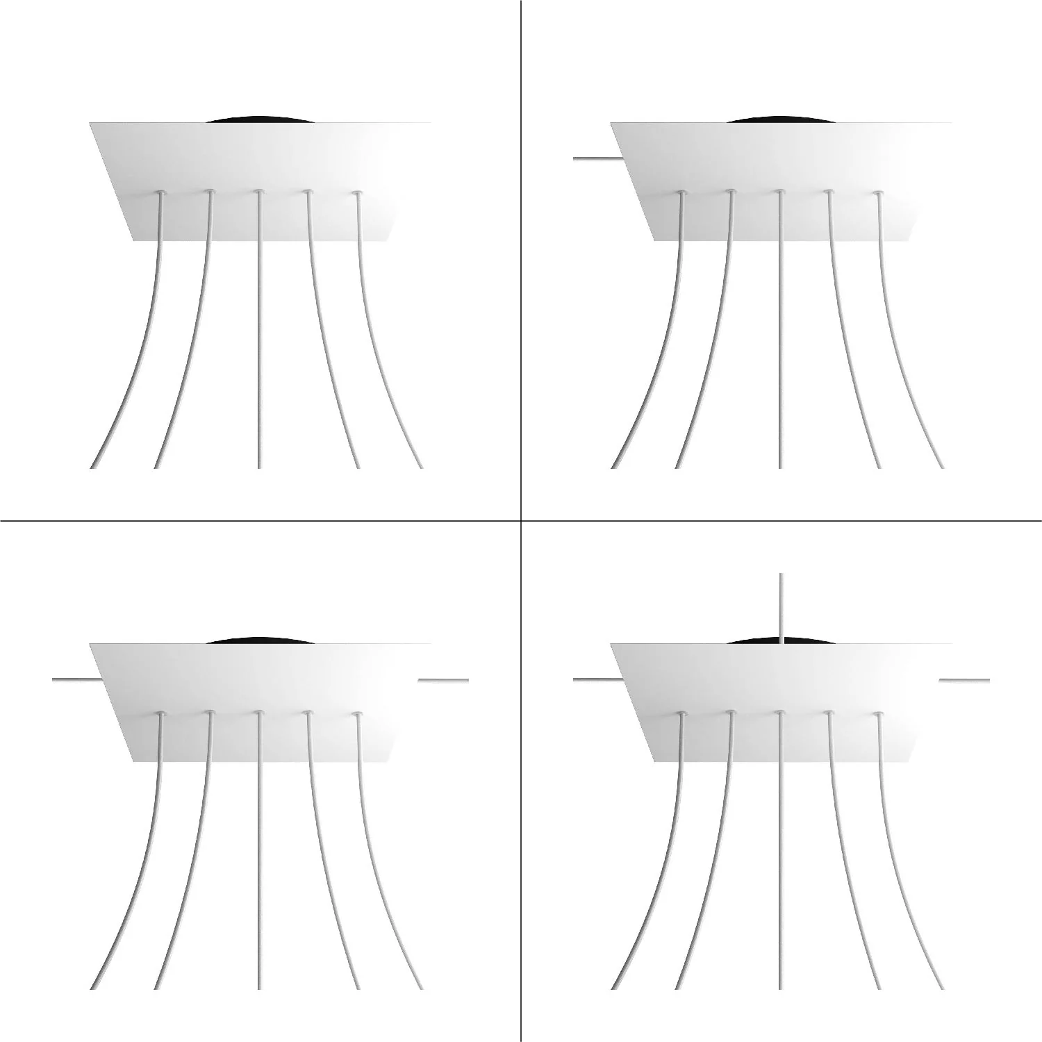 Pavillon XXL Rose-One carré, 400 mm avec 5 trous en ligne et 4 trous latéraux - Dibond cuivre satiné - Image 9