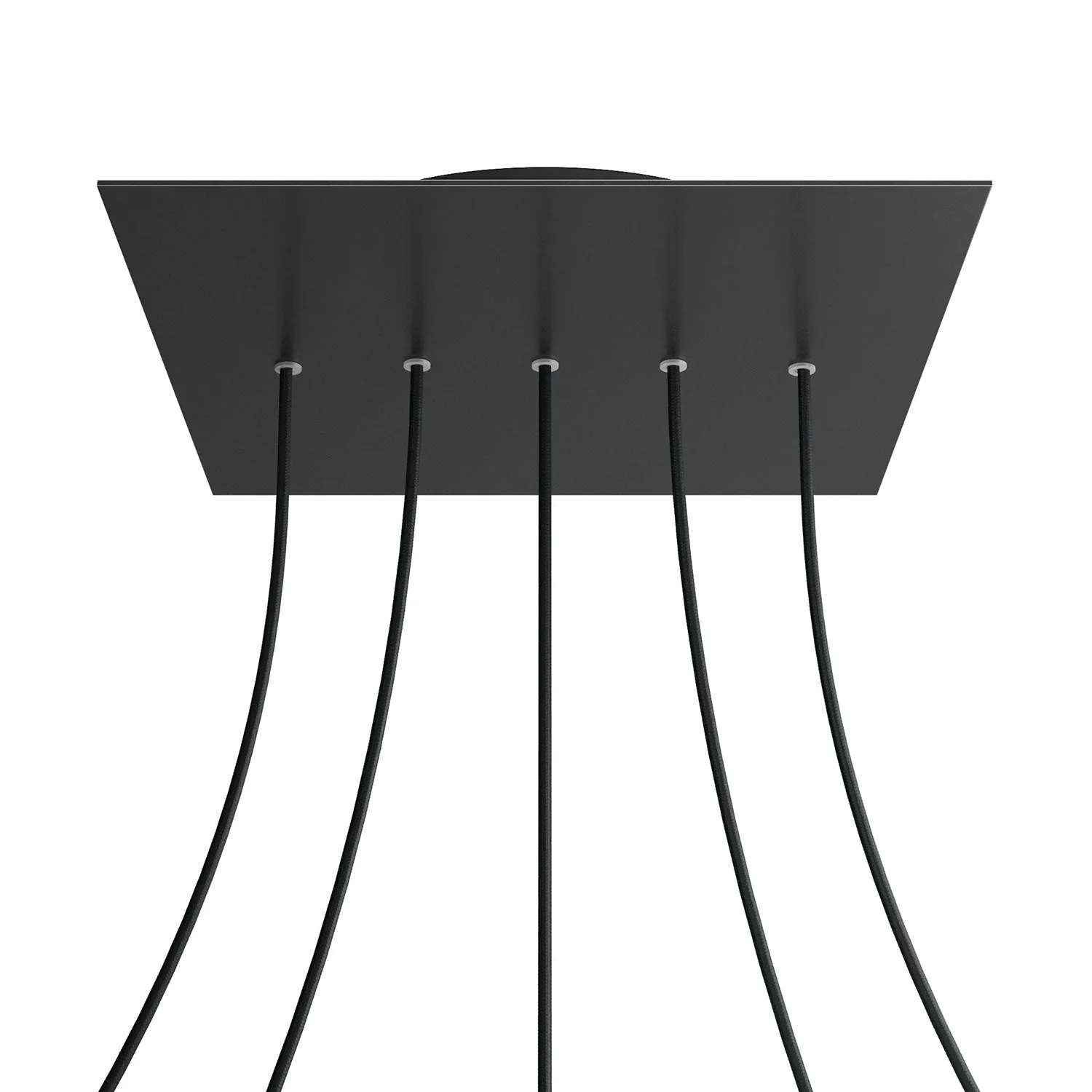 Pavillon XXL Rose-One carré, 400 mm avec 5 trous en ligne et 4 trous latéraux - Noir mat - Image 8