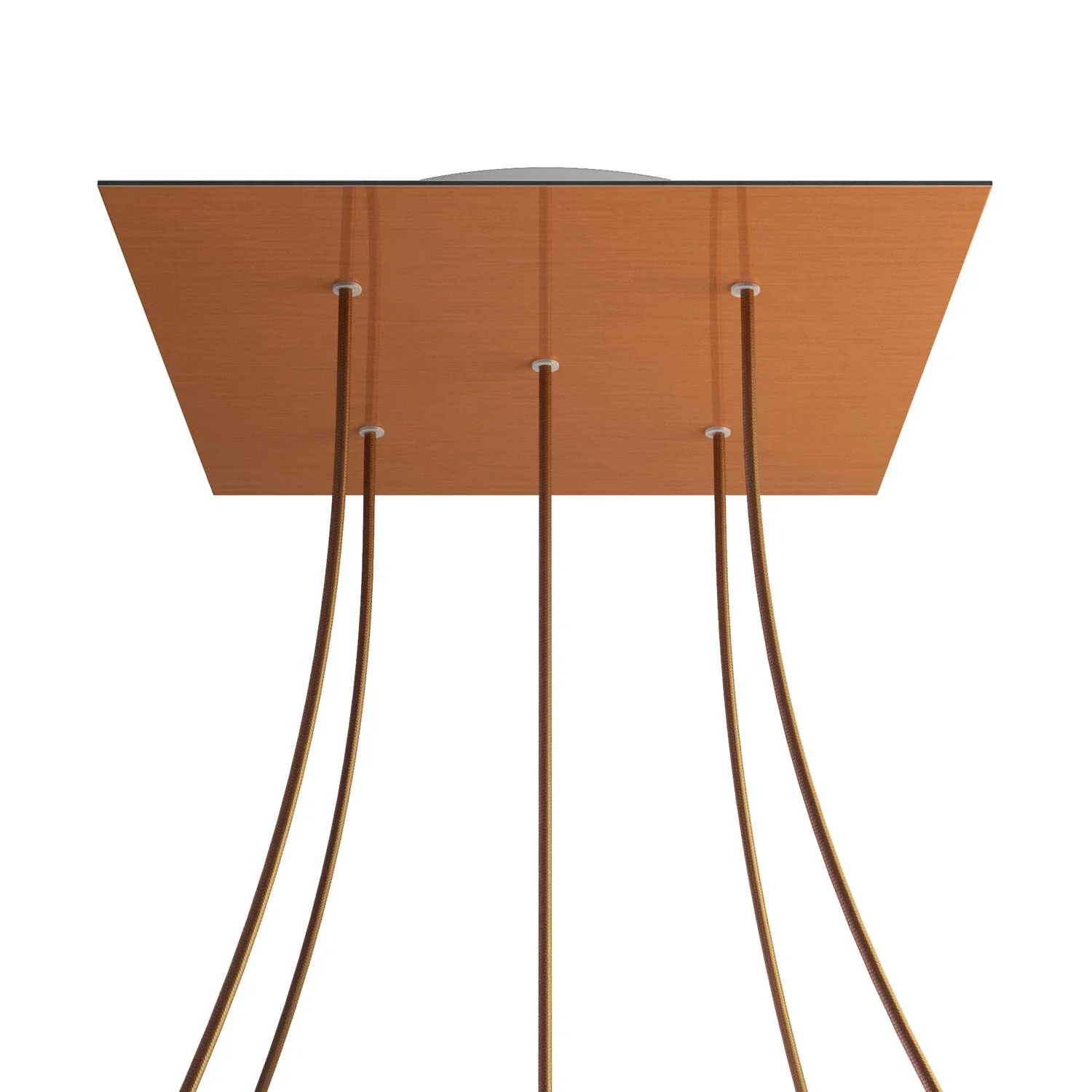 Pavillon XXL Rose-One carré, 400 mm avec 5 trous et 4 trous latéraux - Dibond Cuivre satiné