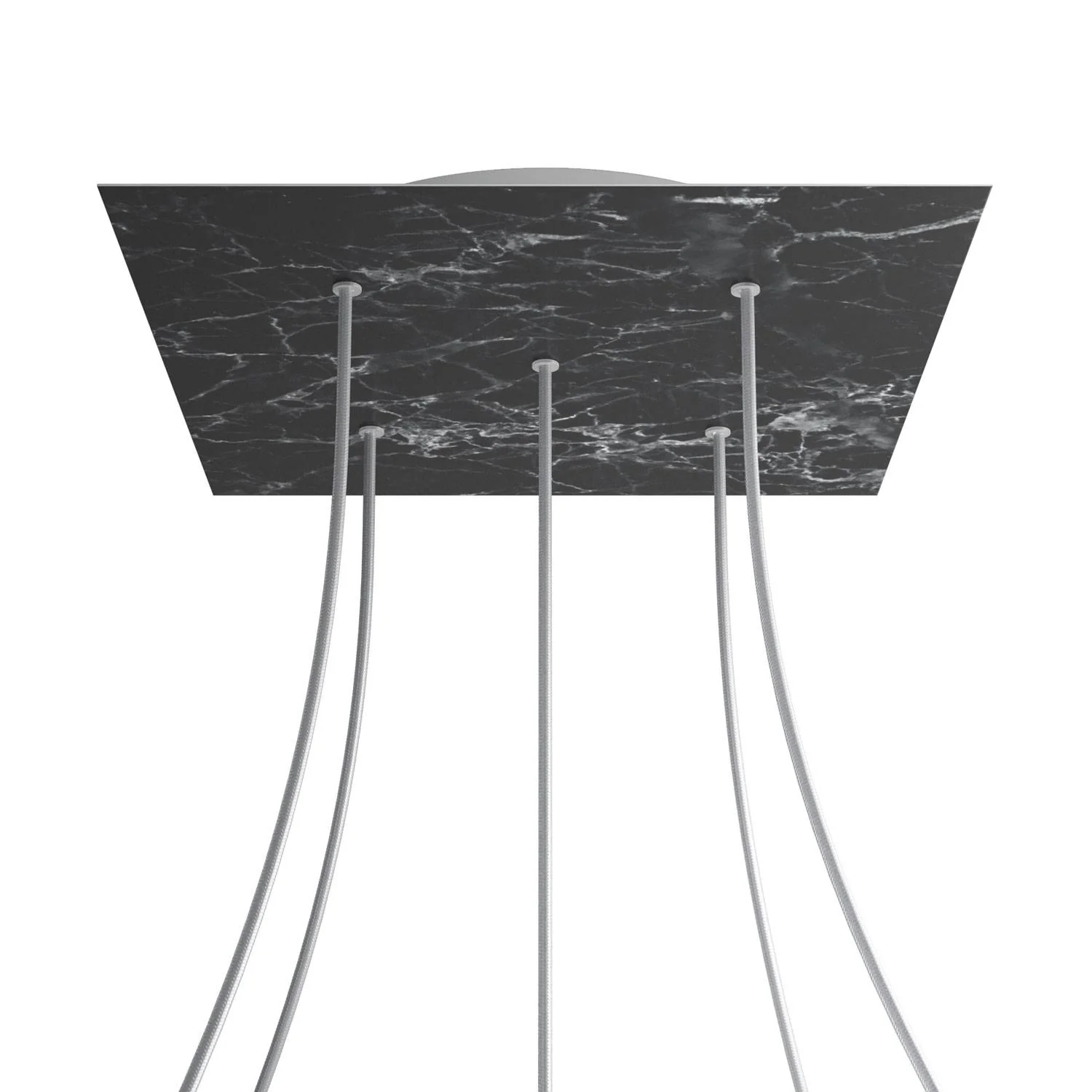 Pavillon XXL Rose-One carré, 400 mm avec 5 trous et 4 trous latéraux - Marbre Marquina