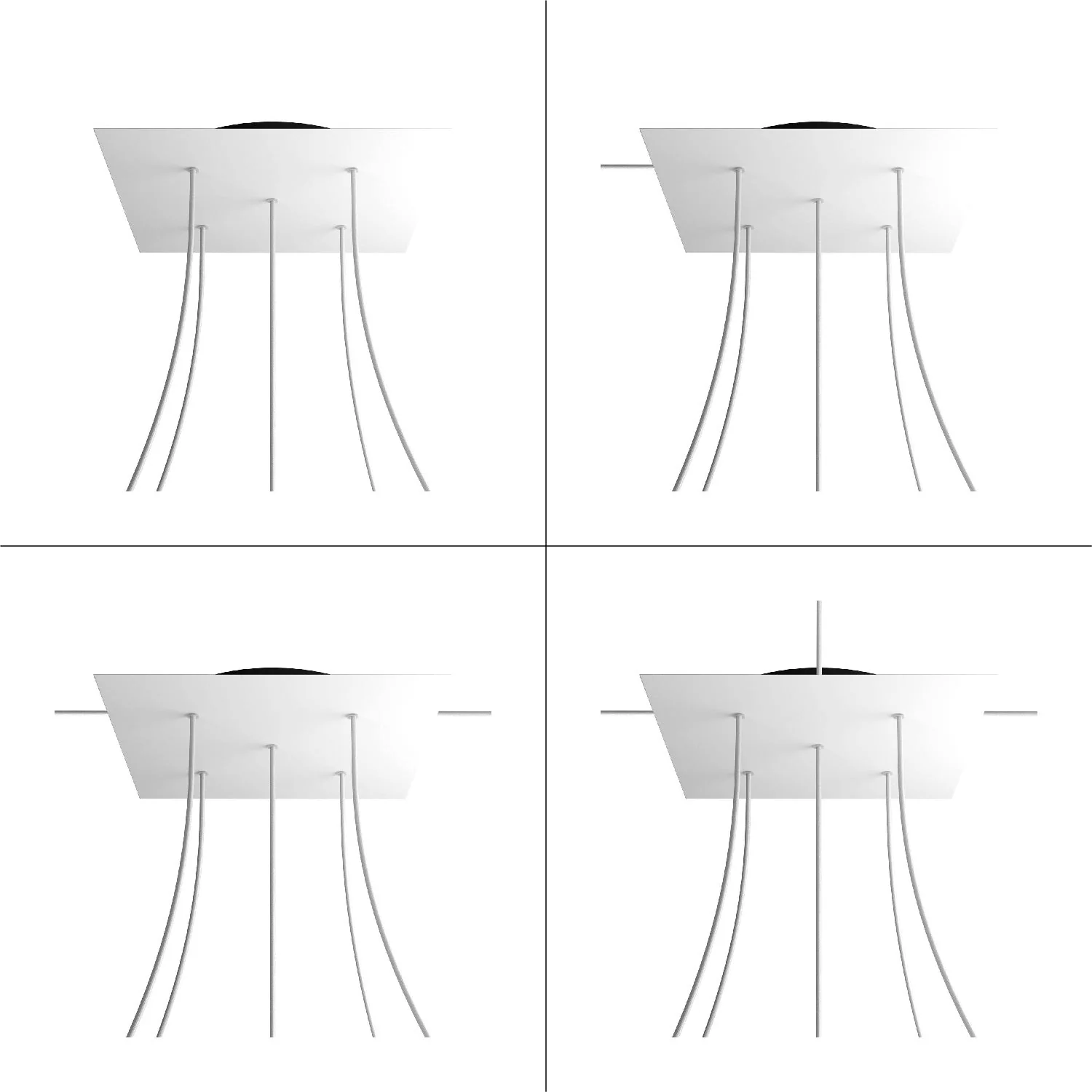 Pavillon XXL Rose-One carré, 400 mm avec 5 trous et 4 trous latéraux - Marbre Marquina - Image 9