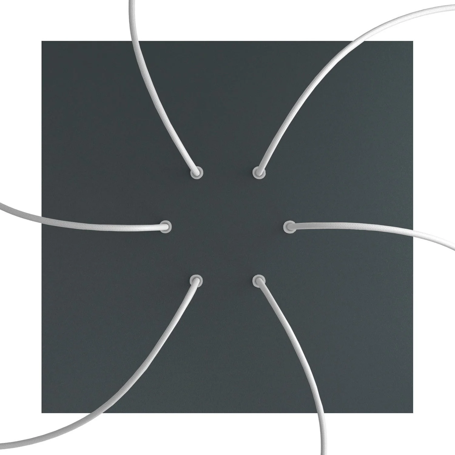 Pavillon XXL Rose-One carré, 400 mm avec 6 trous et 4 trous latéraux - Anthracite - Image 2