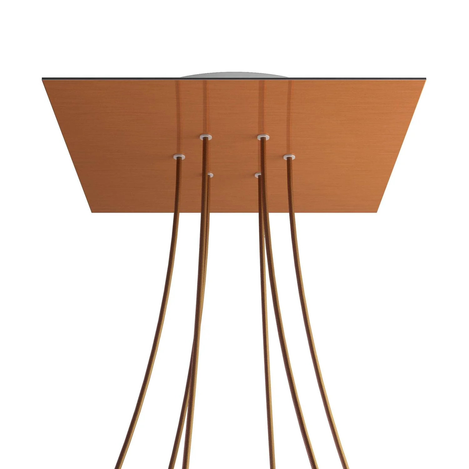 Pavillon XXL Rose-One carré, 400 mm avec 6 trous et 4 trous latéraux - Dibond Cuivre brossé