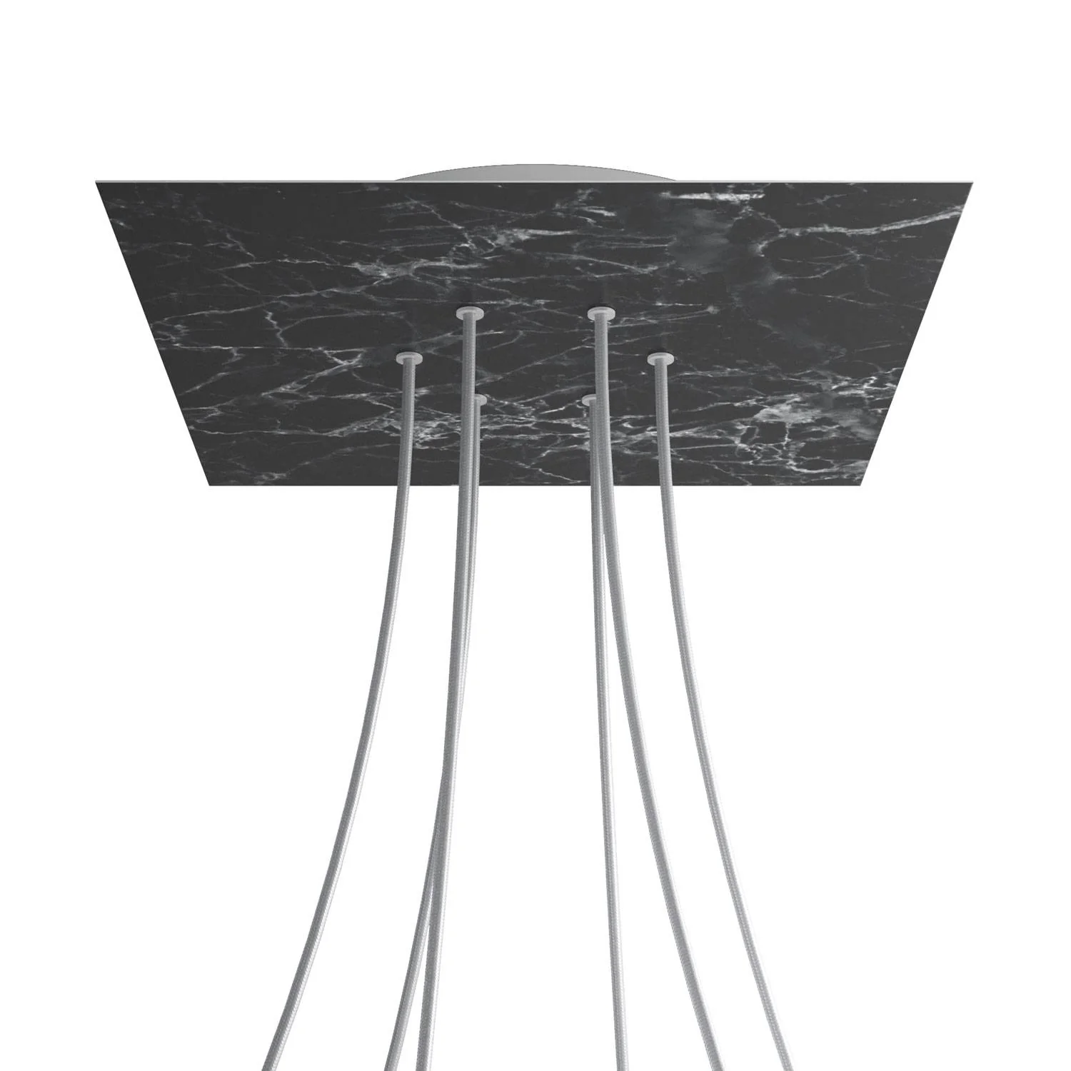 Pavillon XXL Rose-One carré, 400 mm avec 6 trous et 4 trous latéraux - Marbre Marquina