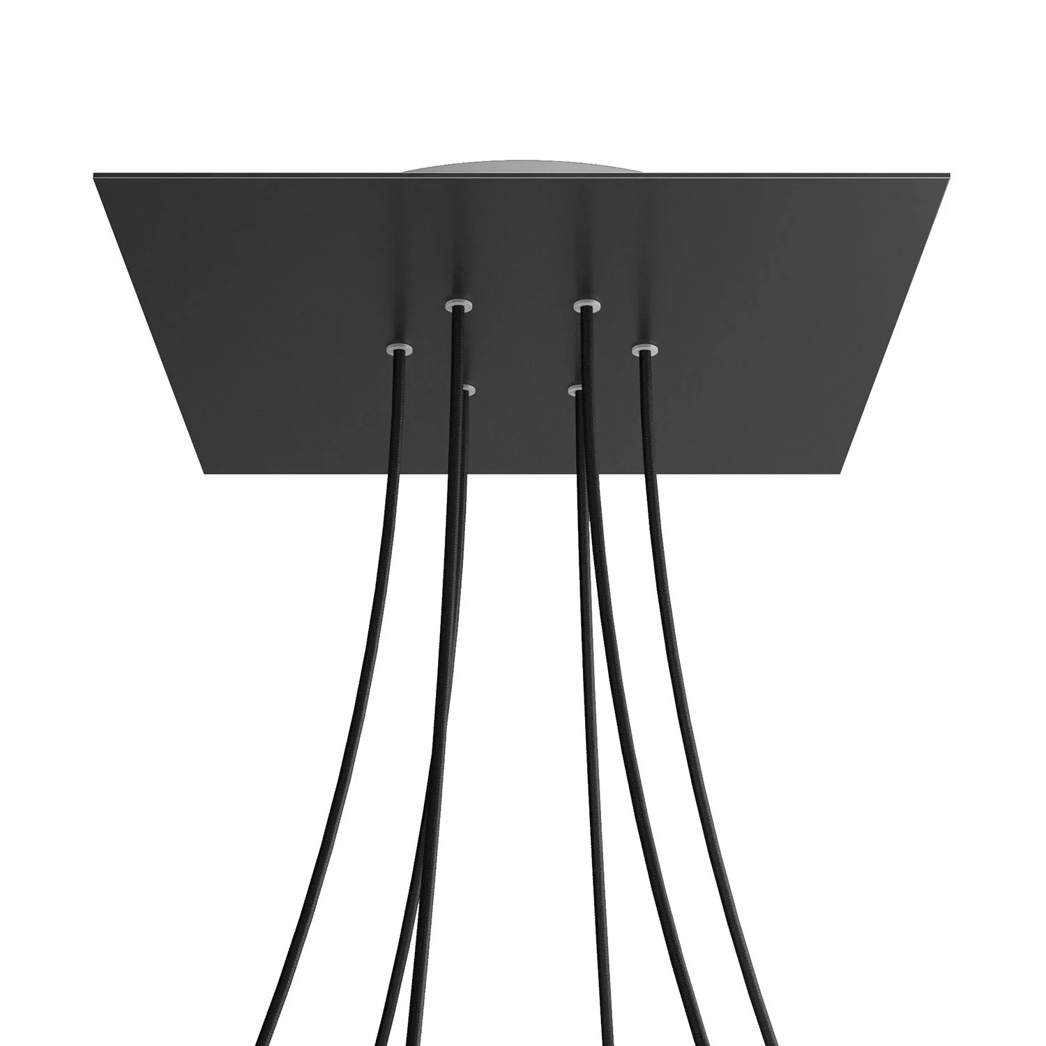 Pavillon XXL Rose-One carré, 400 mm avec 6 trous et 4 trous latéraux - Noir mat