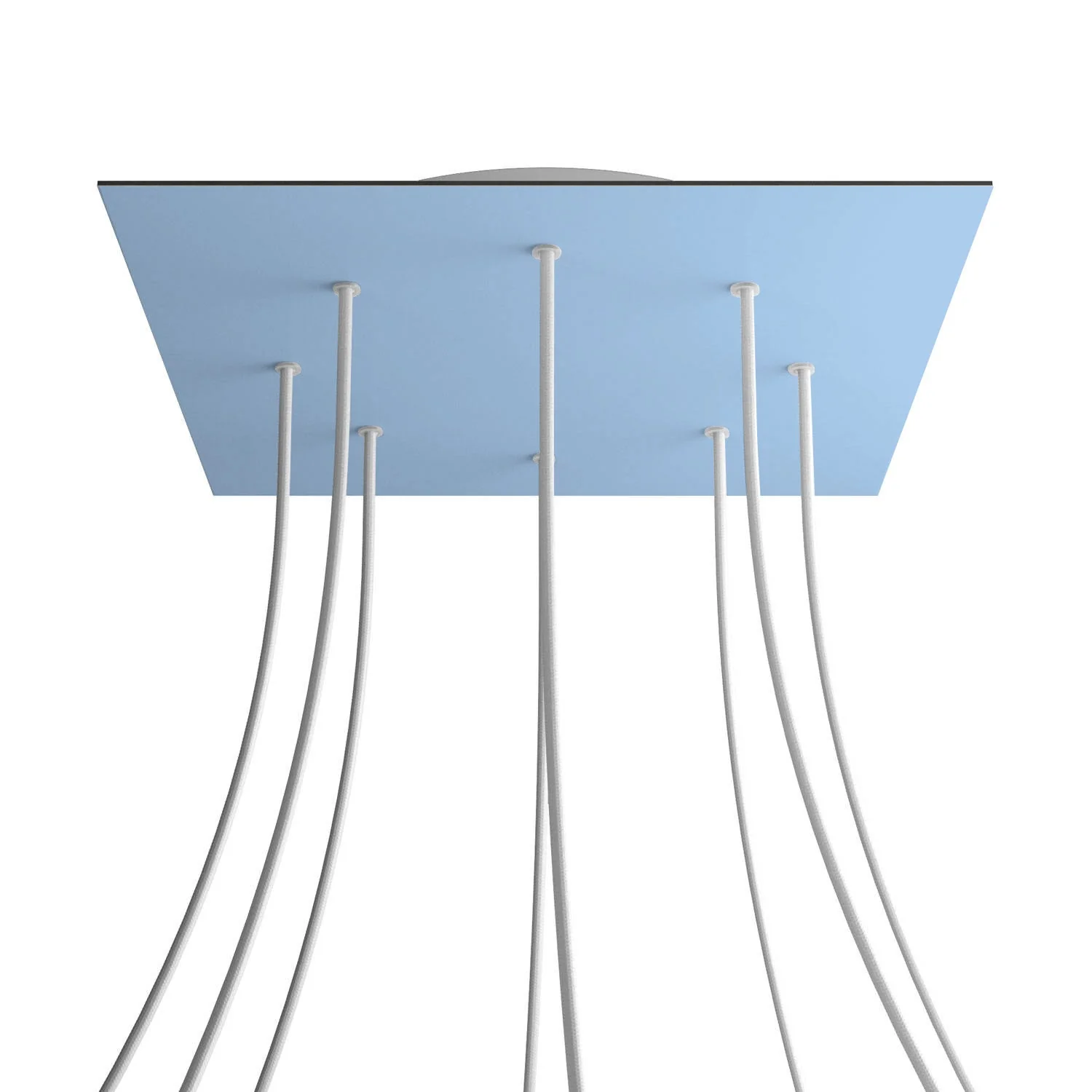 Pavillon XXL Rose-One carré, 400 mm avec 8 trous et 4 trous latéraux - Bleu bleu dragée