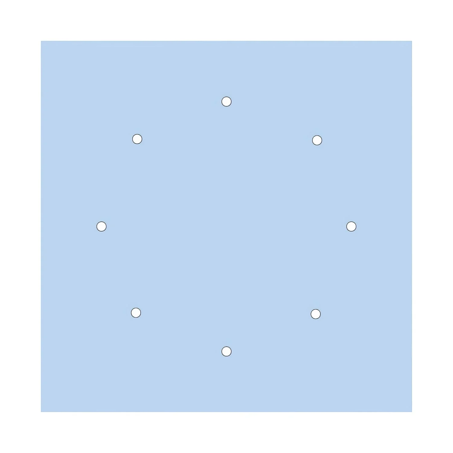 Pavillon XXL Rose-One carré, 400 mm avec 8 trous et 4 trous latéraux - Bleu bleu dragée - Image 3
