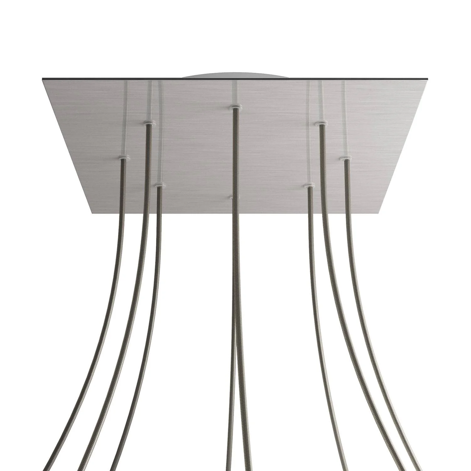Pavillon XXL Rose-One carré, 400 mm avec 8 trous et 4 trous latéraux - Dibond Acier satiné