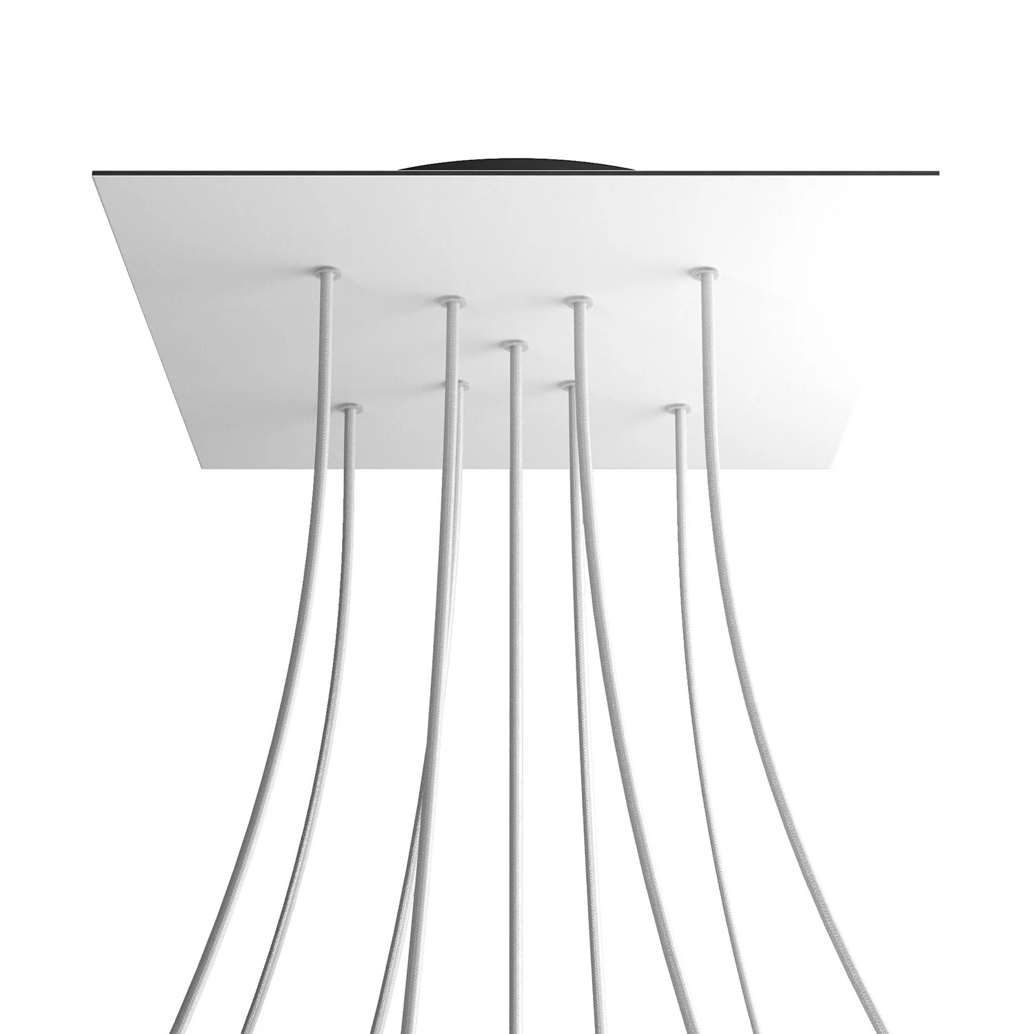 Pavillon XXL Rose-One carré, 400 mm avec 9 trous en X et 4 trous latéraux - Blanc mat - Image 8