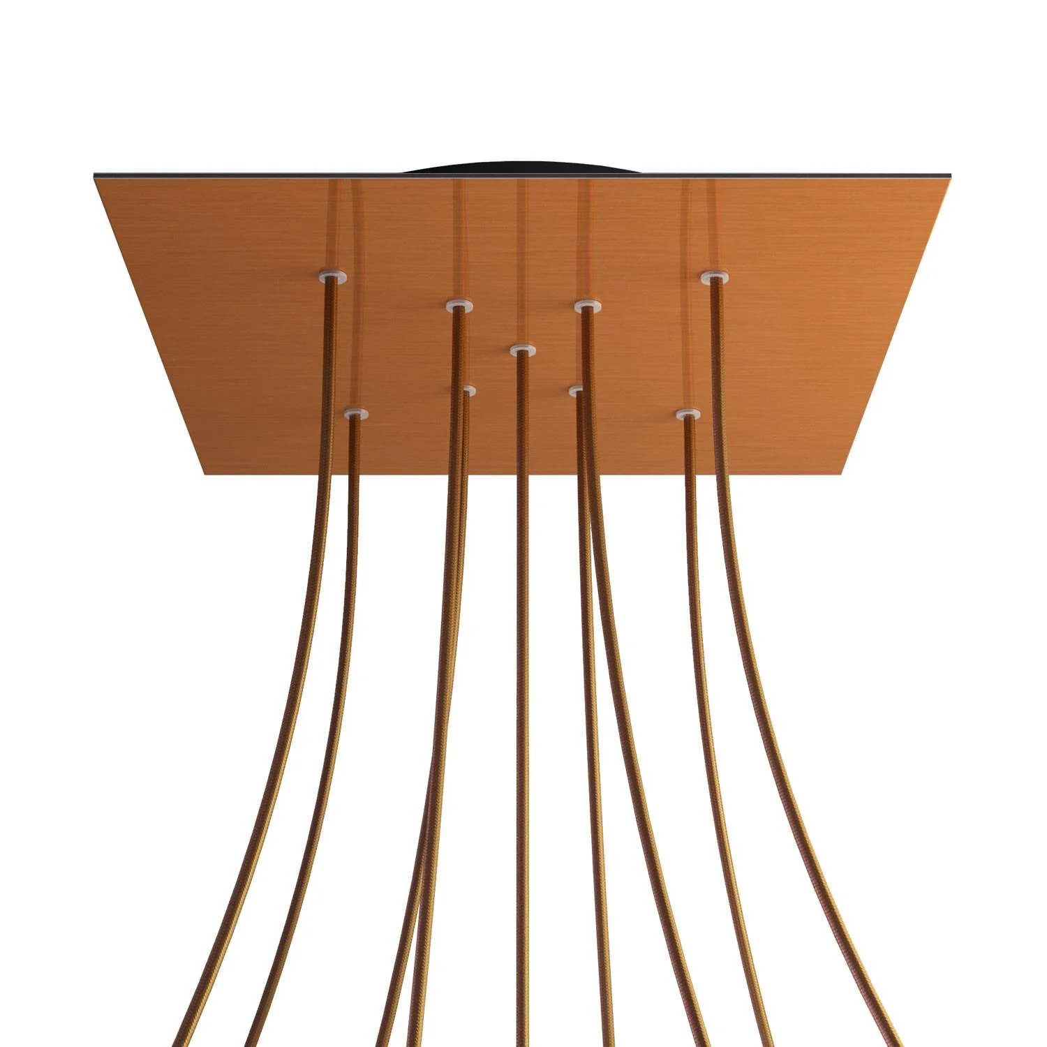 Pavillon XXL Rose-One carré, 400 mm avec 9 trous en X et 4 trous latéraux - Dibond Cuivre satiné - Image 8