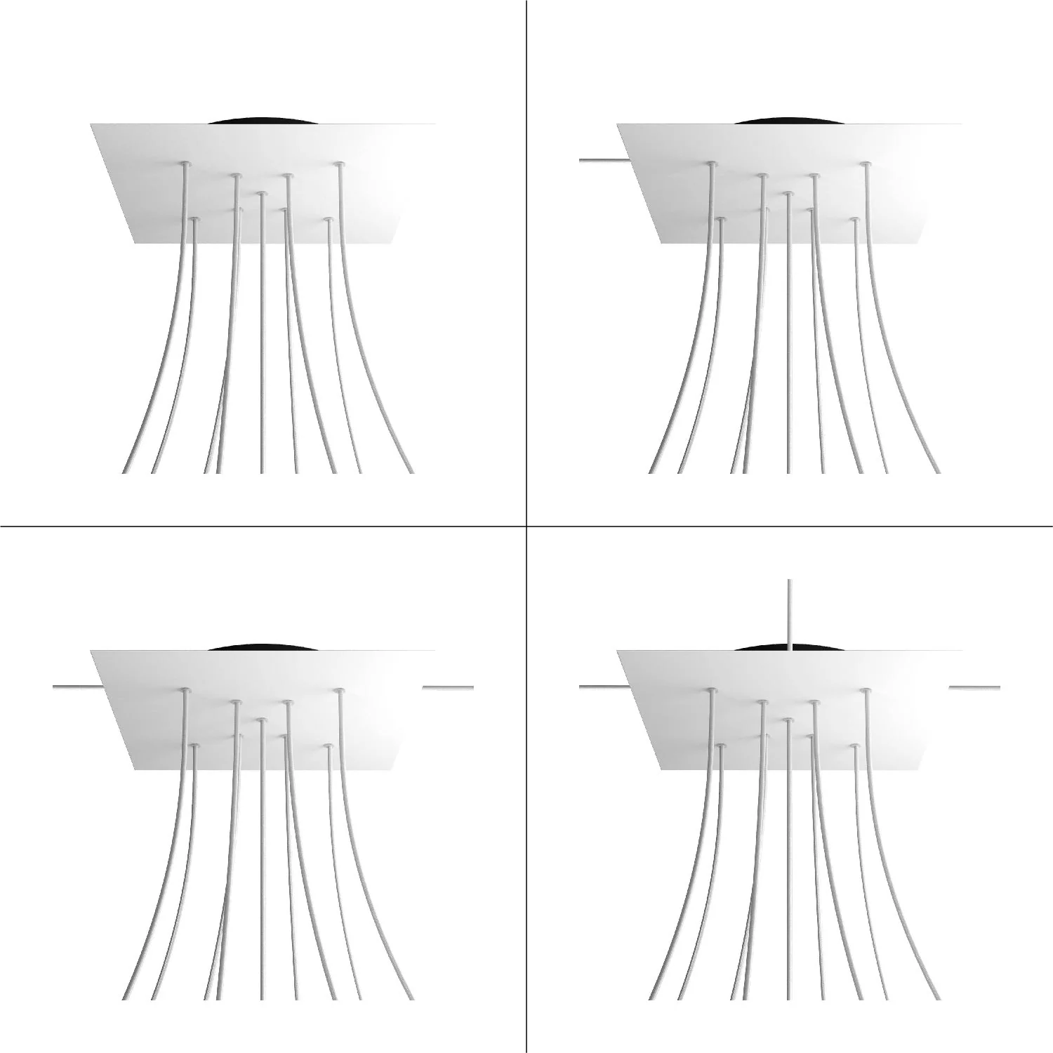 Pavillon XXL Rose-One carré, 400 mm avec 9 trous en X et 4 trous latéraux - Vert prairie - Image 9